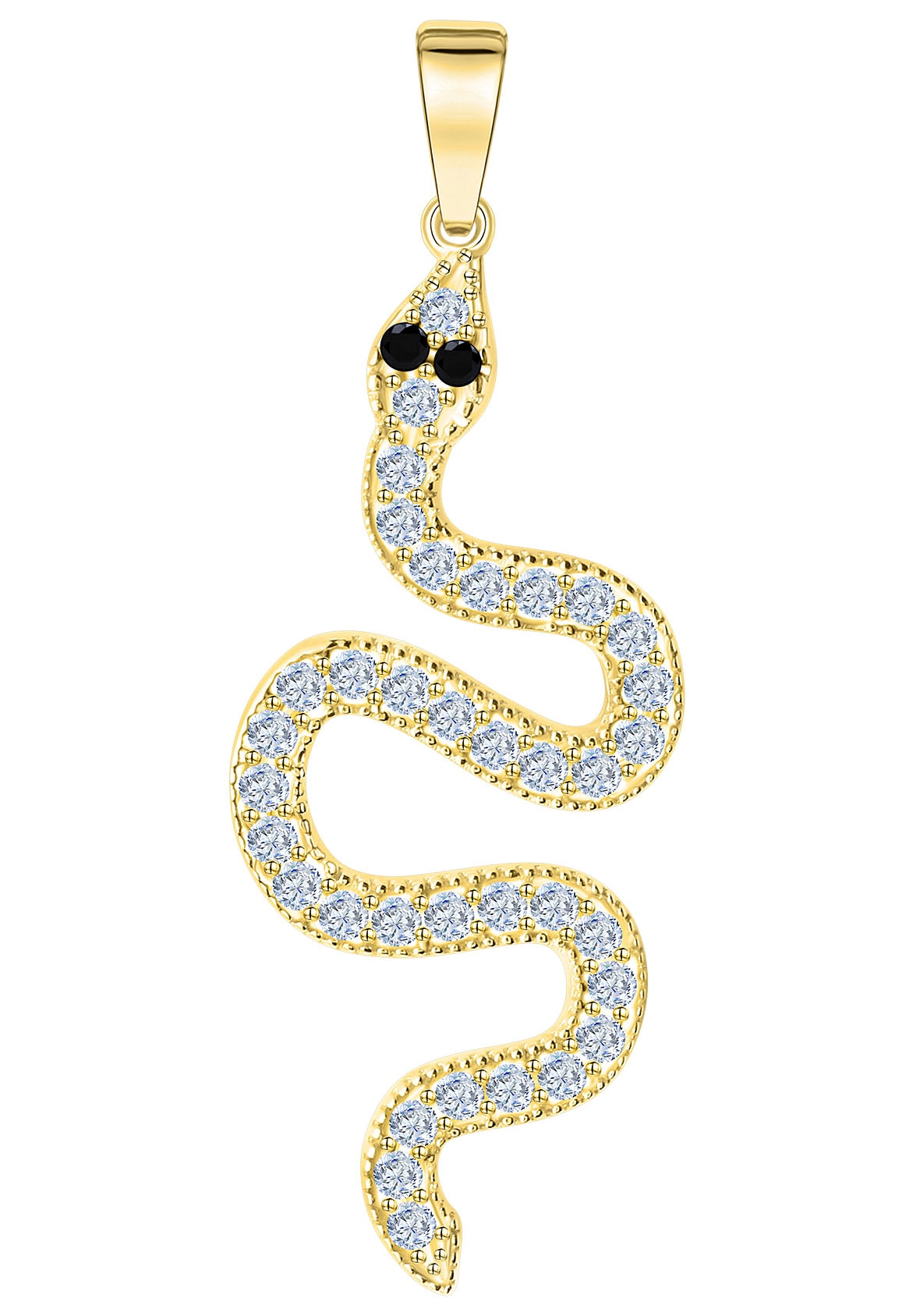 Firetti Kettenanhänger »Schmuck Geschenk Gold 375 Halsschmuck Anhänger Schlange«, mit Zirkonia (synth.)