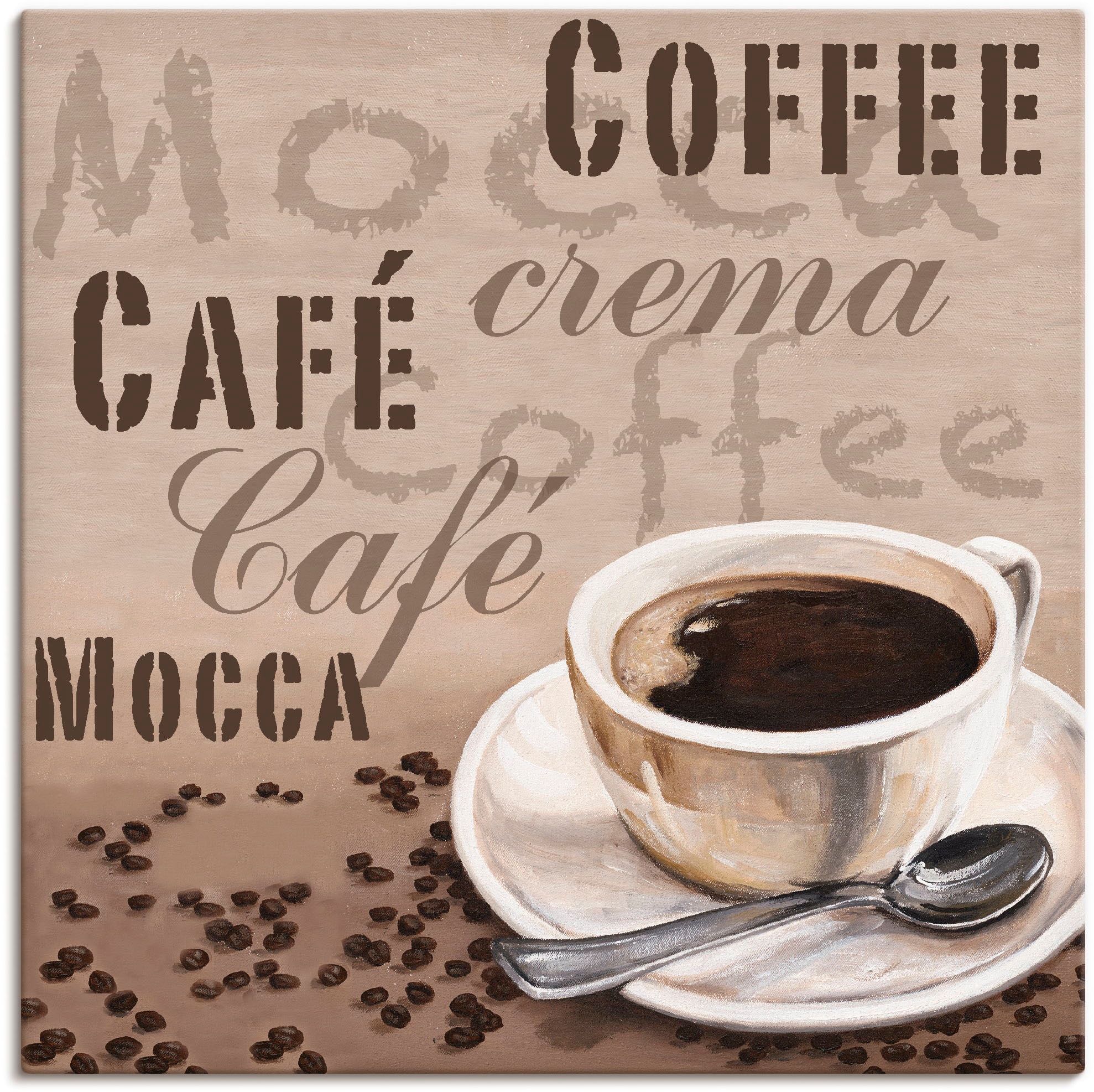 Artland Wandbild »Mocca - Kaffee«, Getränke, (1 St.), als Leinwandbild in v günstig online kaufen