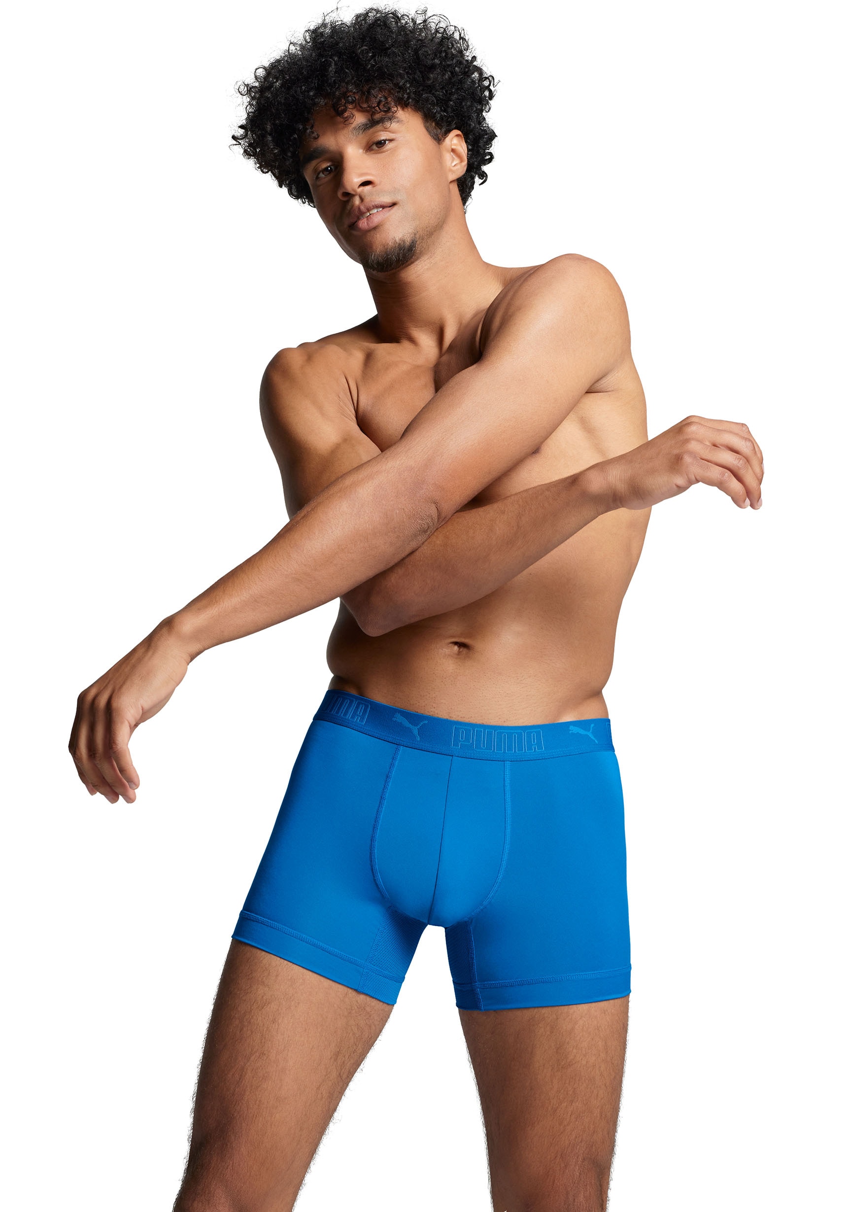 PUMA Boxershorts »PUMA MEN SPORT MICROFIBER BOXERS 2P«, (Packung, 2er Pack), mit Logo-Bund