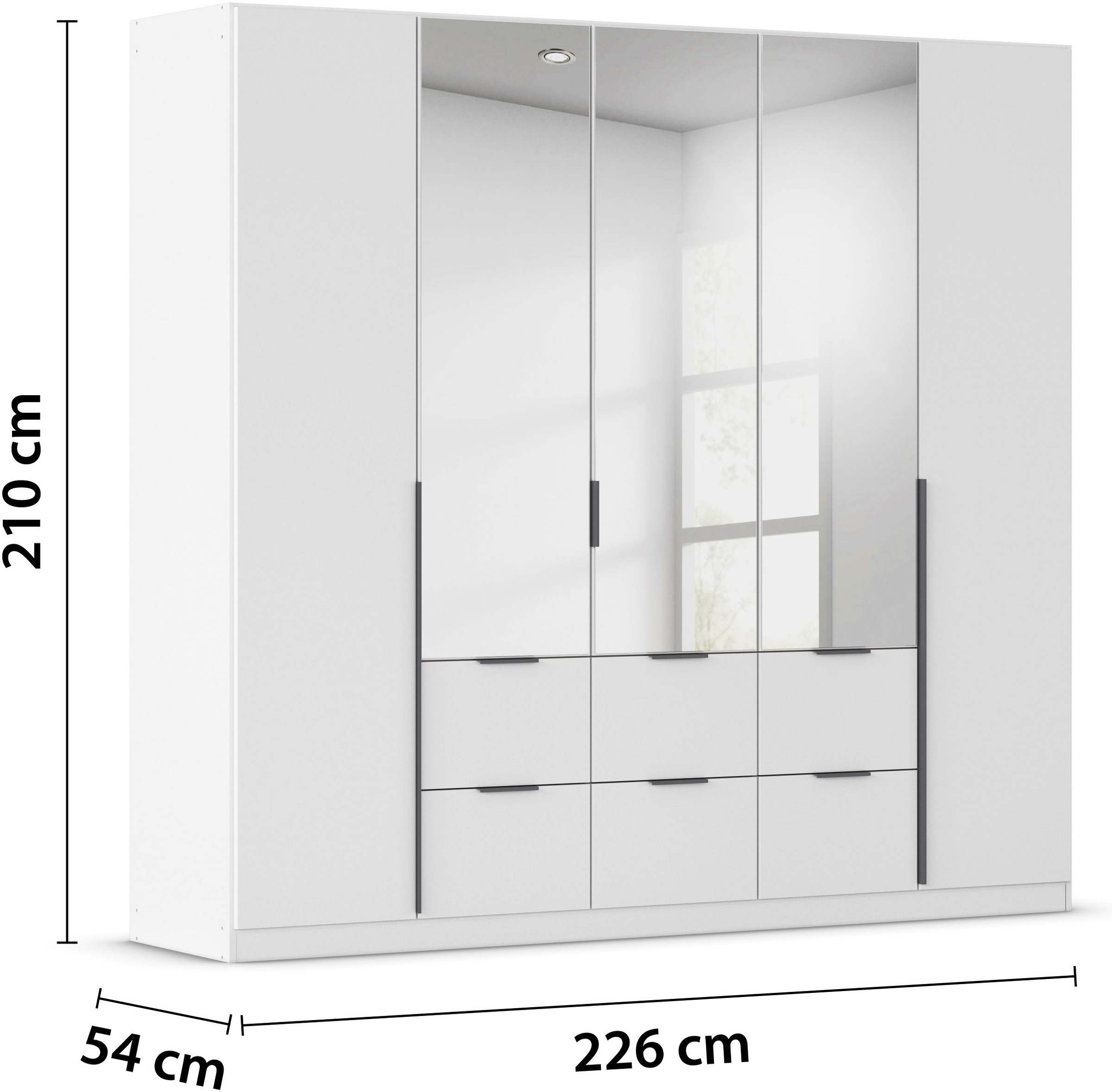 rauch Drehtürenschrank »Kleiderschrank Schrank Garderobe AGORDO mit Dekor- oder Hochglanzfront«, (in zwei Griff-Farben mit Dekor- oder Hochglanzfront), mit Außenschubkästen, in 6 Breiten und 2 Höhen MADE IN GERMANY