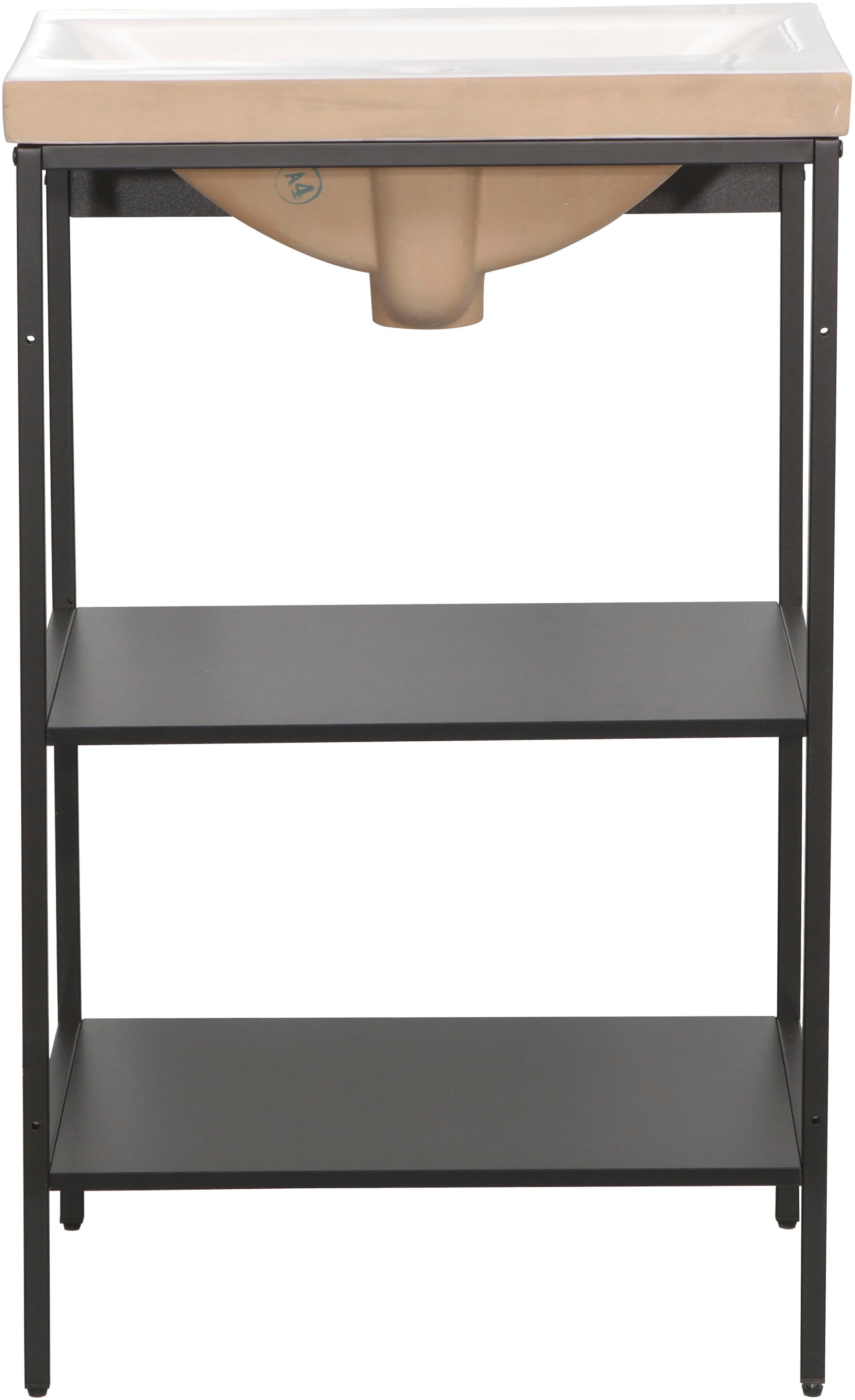 INOSIGN Waschbeckenunterschrank »Lodi«, (2 St.), Badezimmerregal mit 2 offenen Fächern, Waschbecken, Maße: 52/40/83 cm