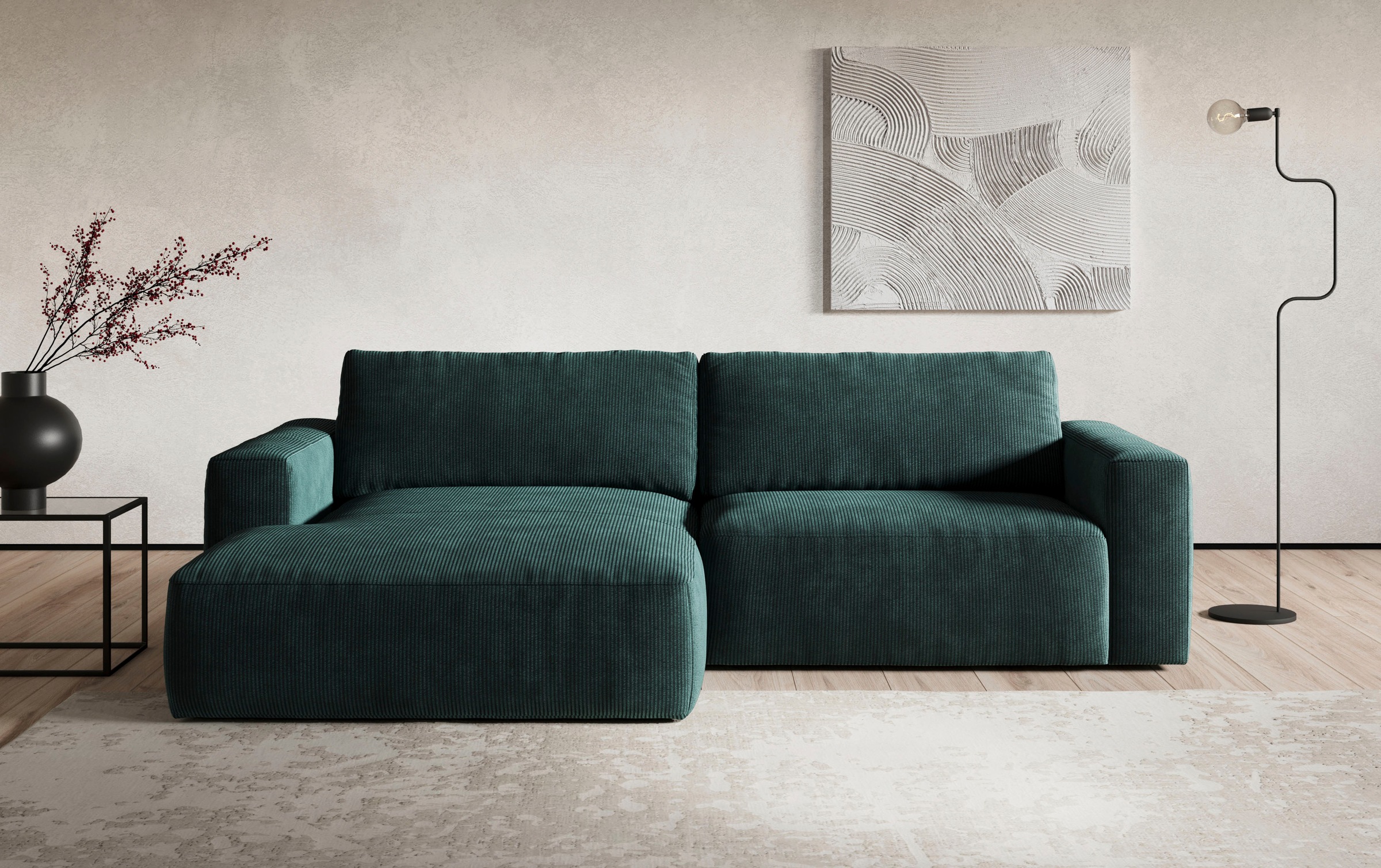 COTTA Ecksofa »Lasso L-Form, XL-Sofa«, mit breiter Recamiere im trendigen C günstig online kaufen