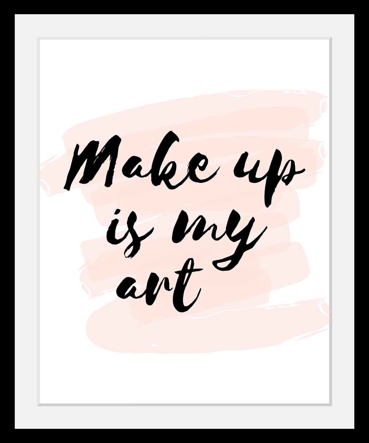 queence Bild »Make up«, Schwarz-Weiß-Schriftzug-Motivationsbilder-Fashion-F günstig online kaufen