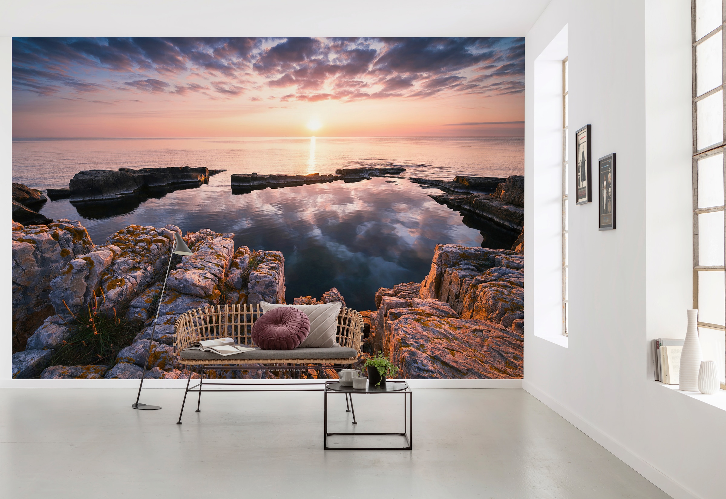 Komar Vliestapete »Vlies - Spiegelküste - Größe 368 x 248 cm«, bedruckt, Wohnzimmer, Schlafzimmer