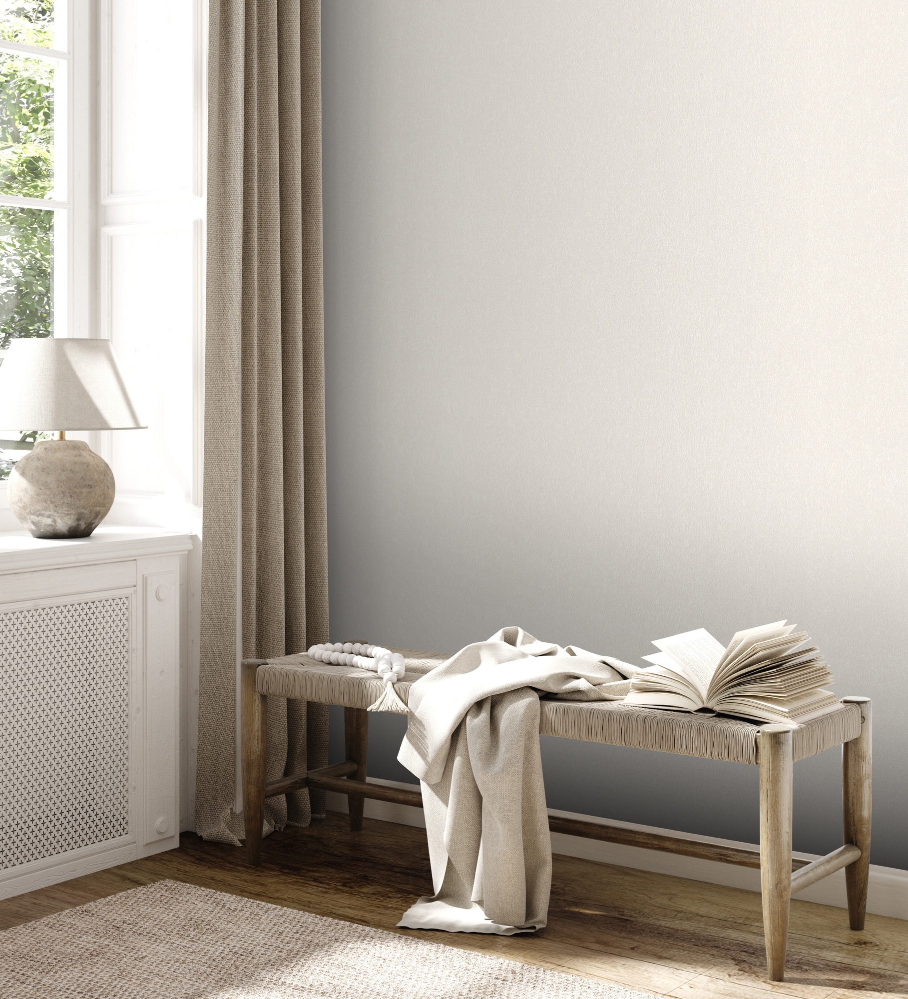 A.S. Création Vliestapete »Attractive 2 Mustertapete« gemustert | matt | neutral glatt Unitapete glatt Hellgrau einfarbig Tapeten Wohnzimmer modern Design