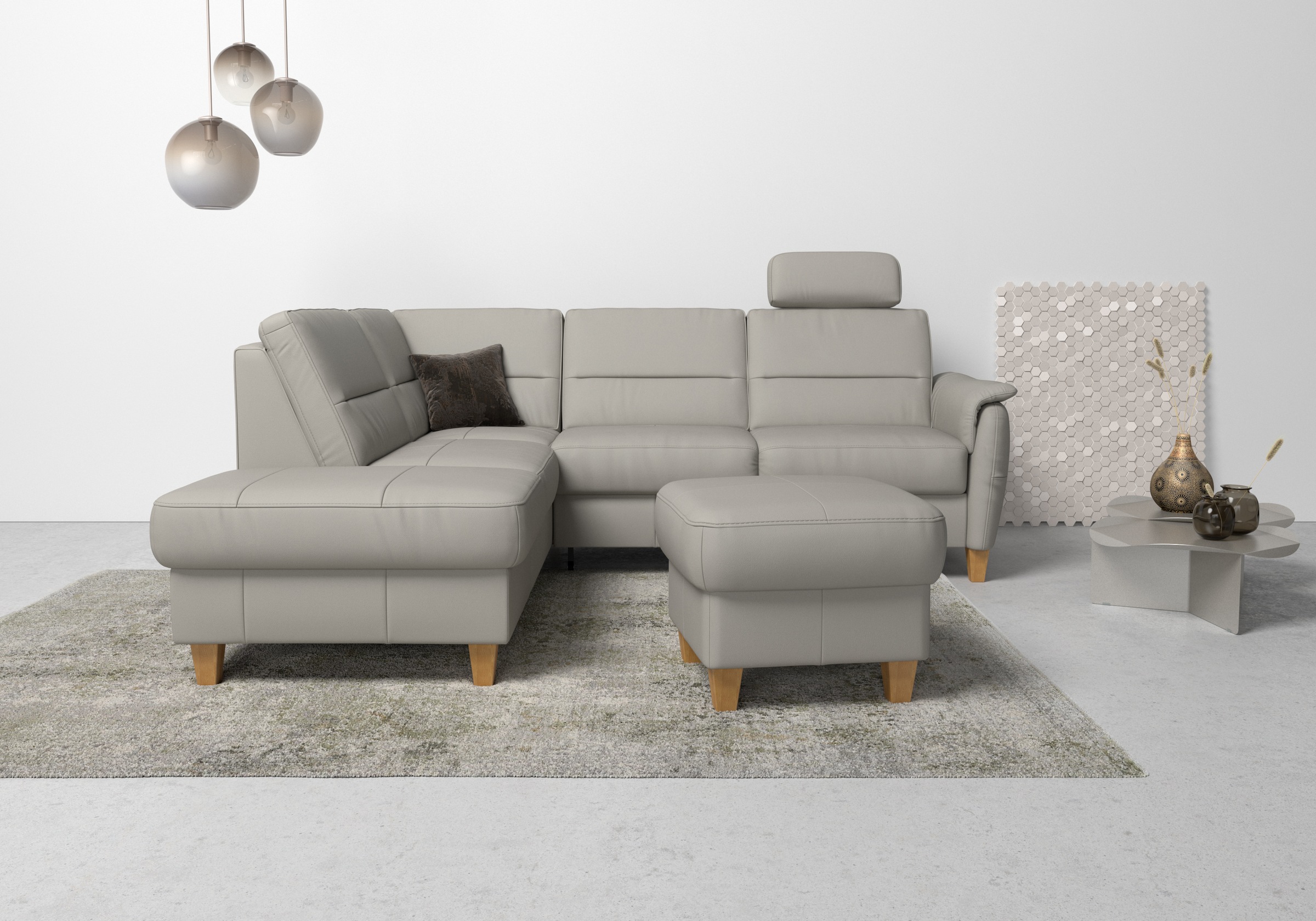 Home affaire Ecksofa »Palmera L-Form, B: 236 cm« optional Bettfunktion & Be günstig online kaufen