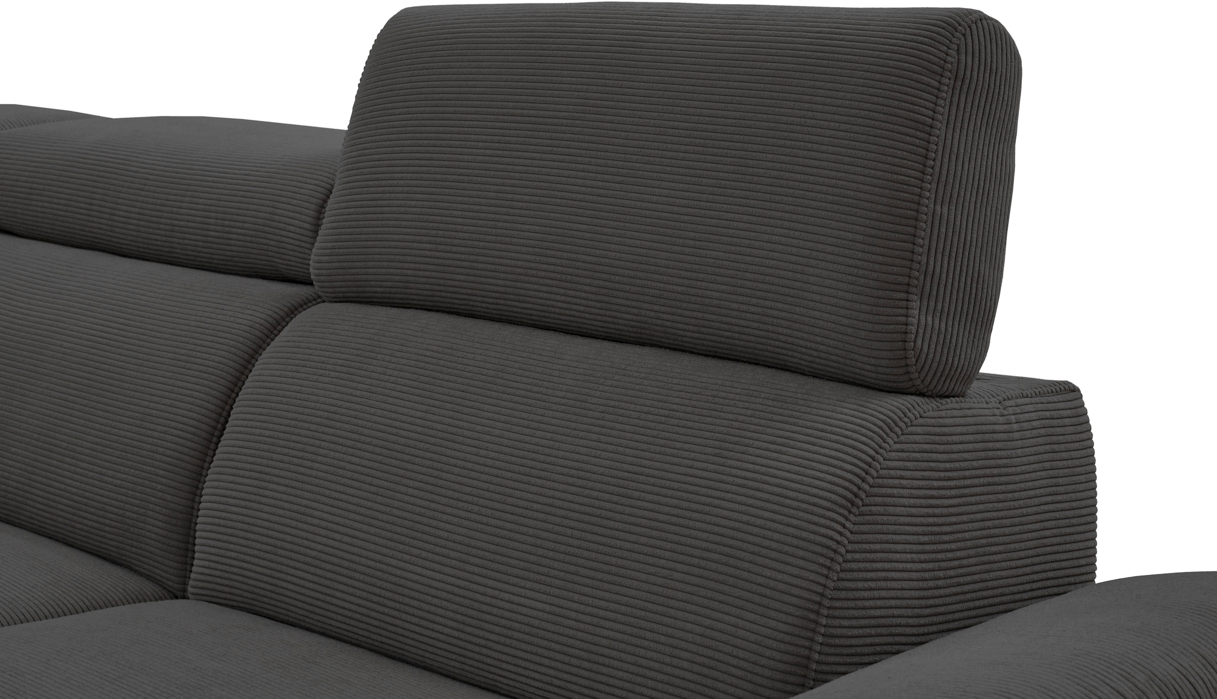 Home affaire Ecksofa »Arnayon mit Querschläfer-Bettfunktion, Schlafsofa, großer Bettkasten«, manuelle Kopfteilverstellung, Tonnentaschen-Federkern, Feincord L-Form