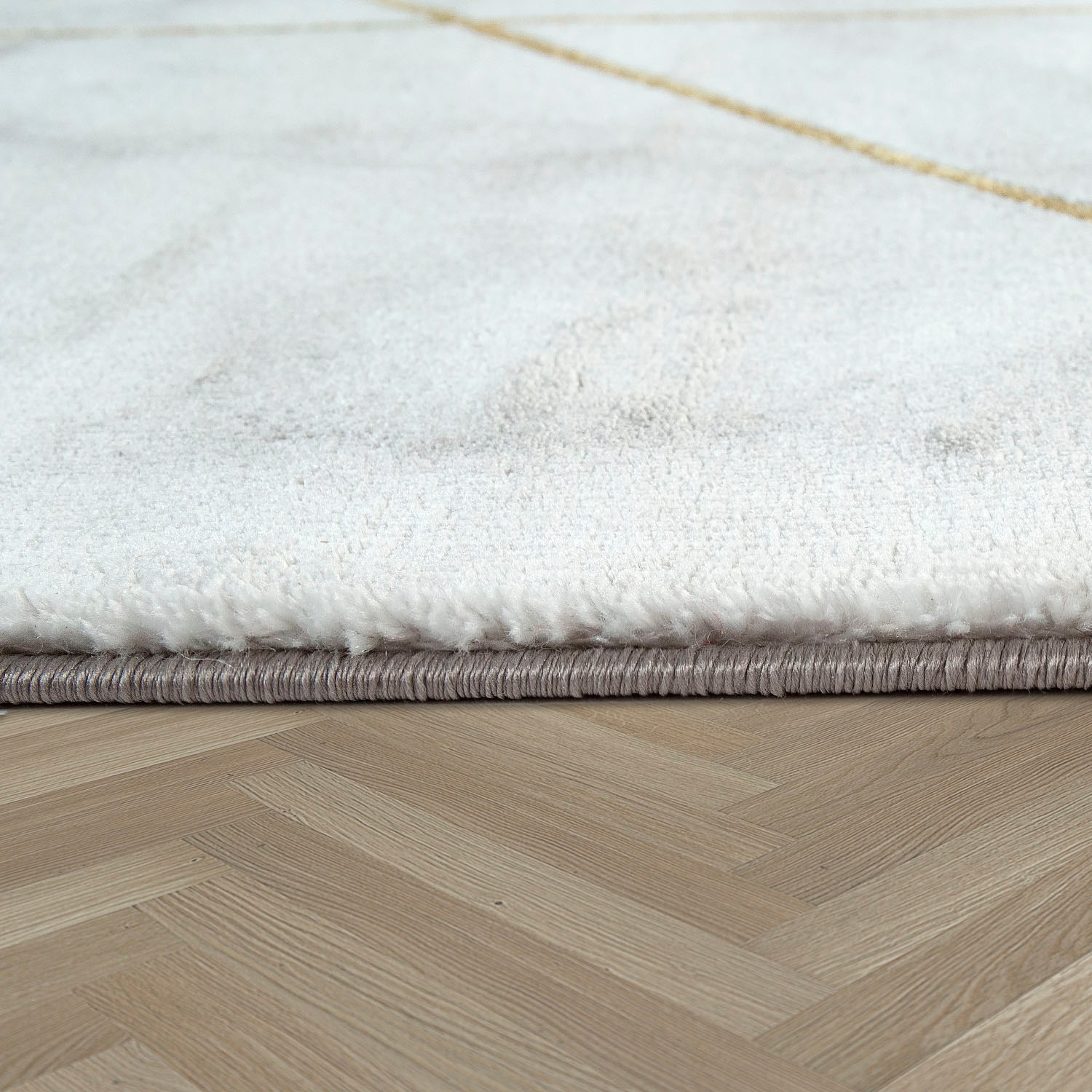 Paco Home Teppich »Kraft 524«, rechteckig, 16 mm Höhe, Kurzflor, modernes Marmor-Design, mit gold-/silberfarbenen Akzenten