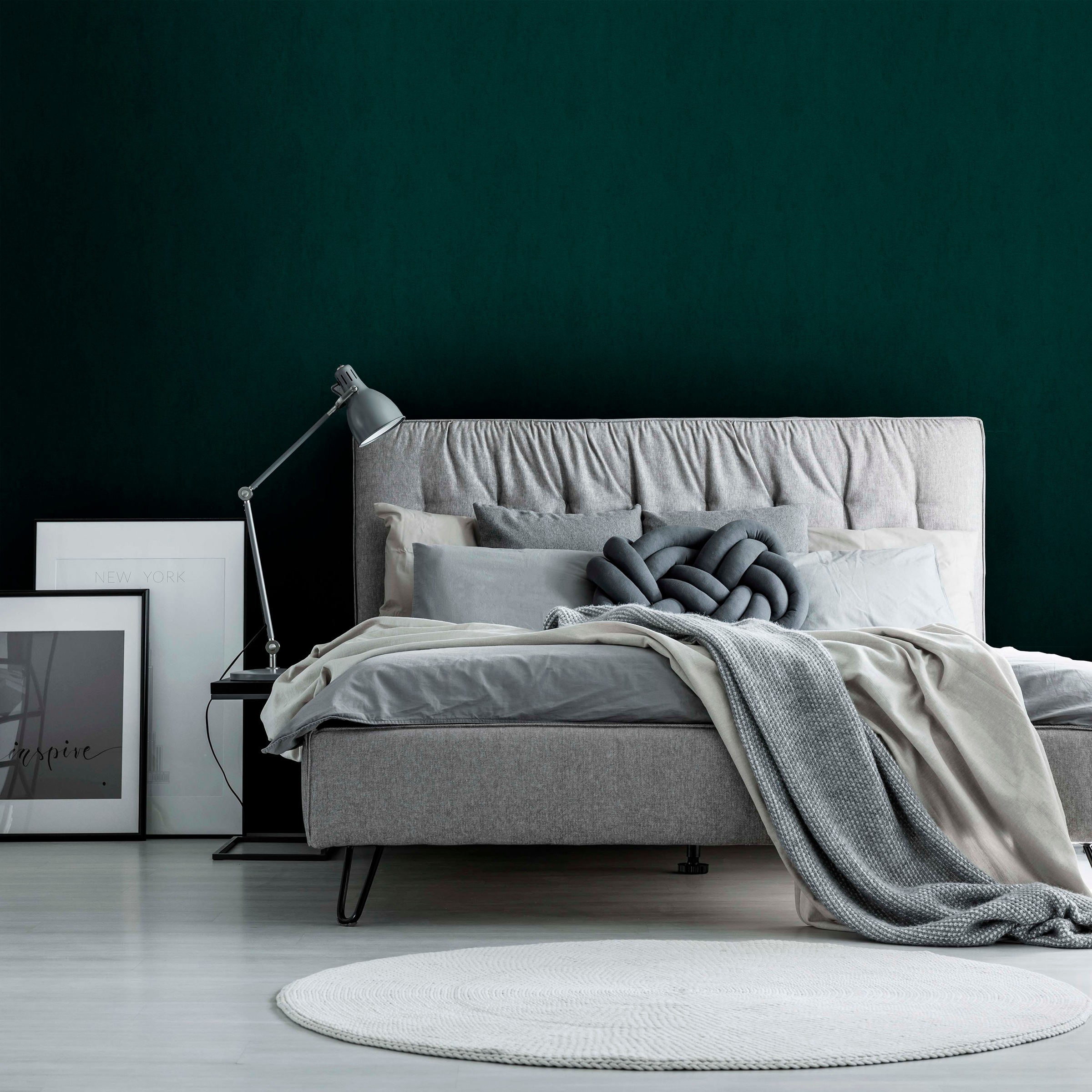 WOW Vliestapete »WOW Vliestapete Vintage Uni Grun« unifarben mit Farbeinsätzen geprägt WOW Vliestapete Vintage Uni Grun