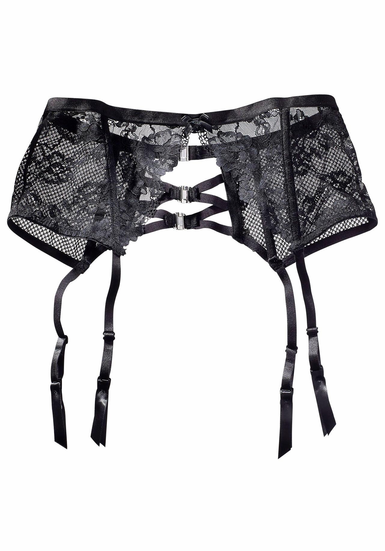 petite fleur gold Strapsgürtel, aus transparenter Spitze und Netzmaterial, sexy Dessous