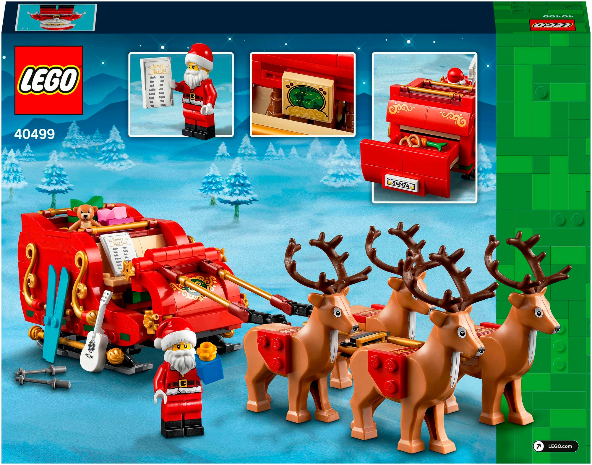 LEGO® Konstruktionsspielsteine »Schlitten des Weihnachtsmanns (40499), LEGO Iconic«, (343 St.), Made in Europe