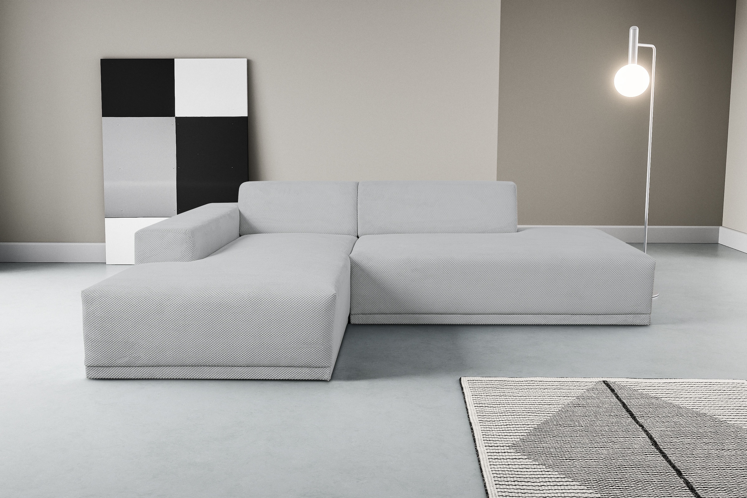 WERK2 Ecksofa »Apollo, hoher Sitzkomfort, aktuelles Design, Breite 264cm, L günstig online kaufen
