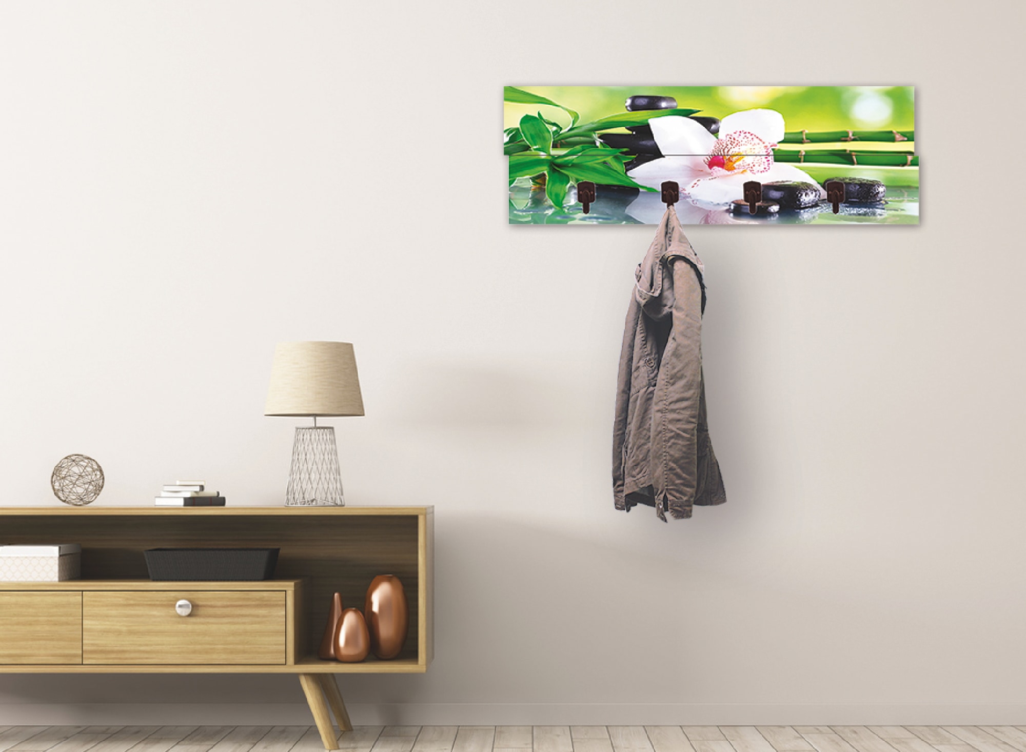 Artland Garderobenleiste »Spa Steine Bambus Zweige Orchidee«, teilmontiert