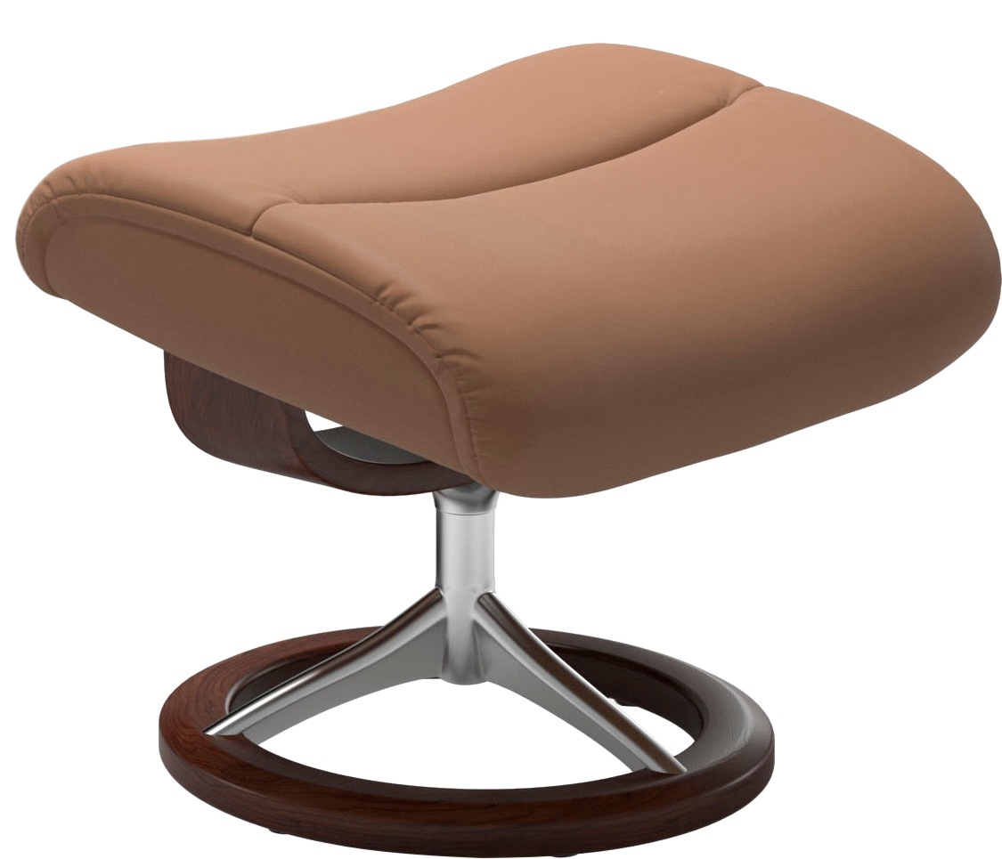 Stressless® Relaxsessel »View«, (Set, Relaxsessel mit Hocker), mit Signature Base, Größe M,Gestell Braun