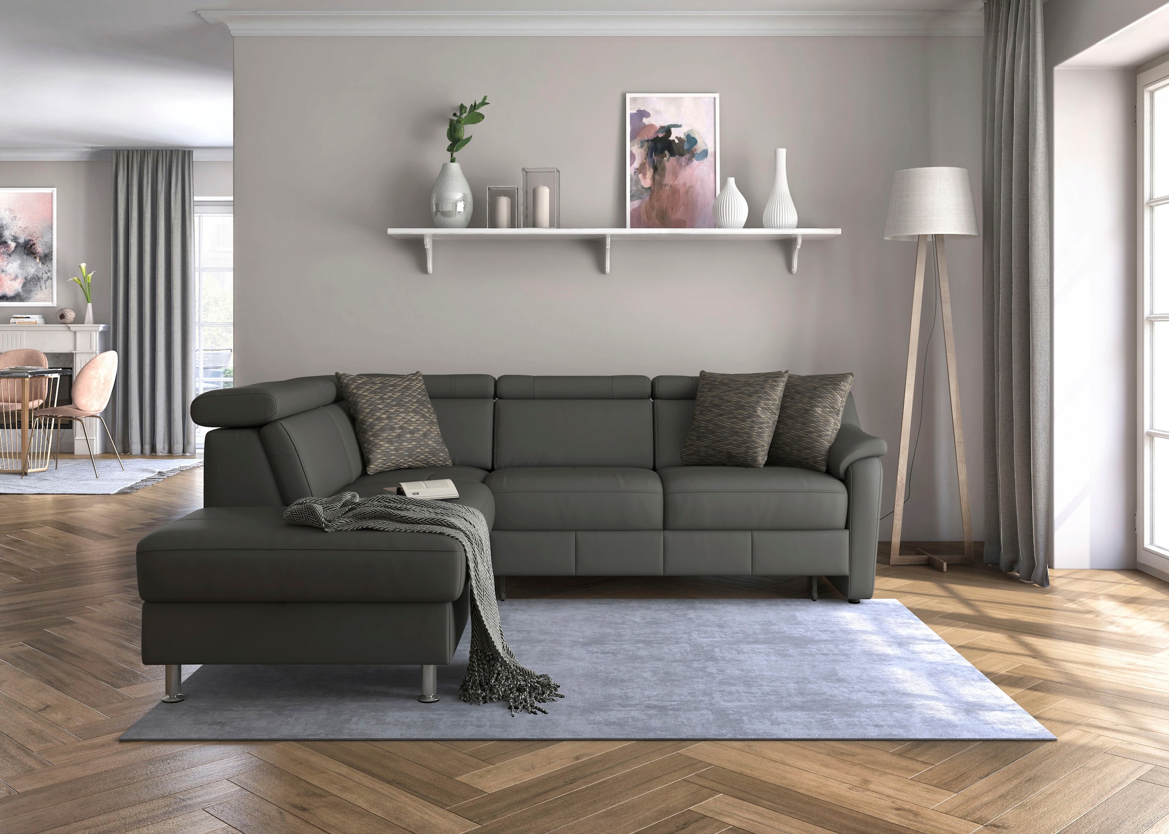 sit&more Ecksofa »Freetown L-Form«, inklusive Kopfteilverstellung und komfortablem Federkern