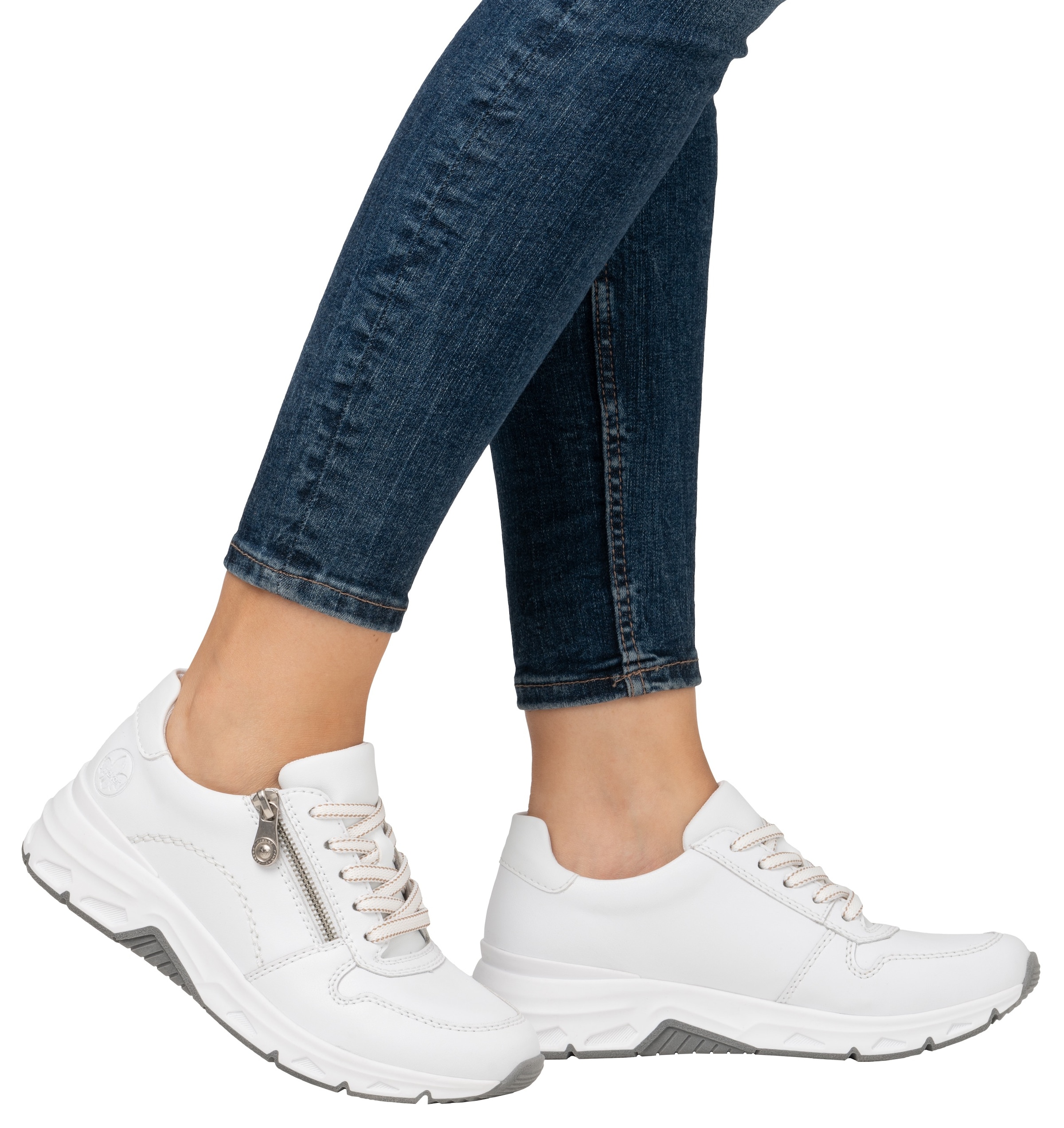 Rieker Sneaker  mit seitlichem Reißverschluss, Freizeitschuh, Halbschuh, Schnürschuh