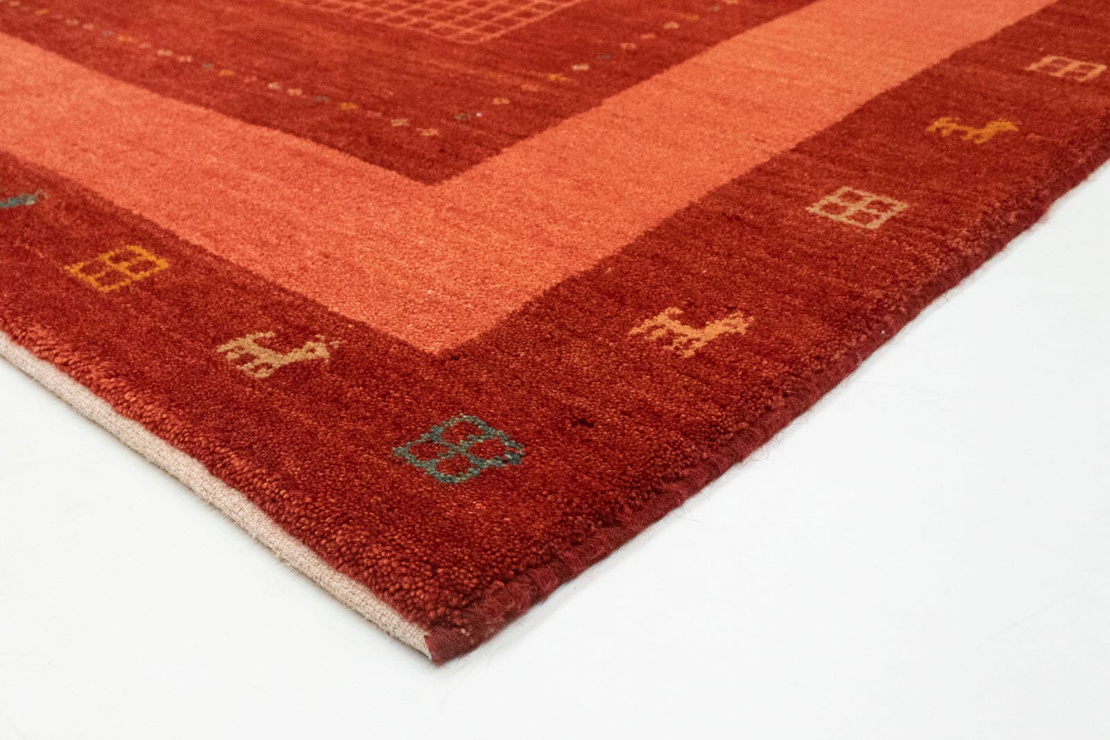 kaufen handgeknüpft morgenland auf Raten Teppich Wollteppich »Gabbeh rechteckig, rot«, handgeknüpft