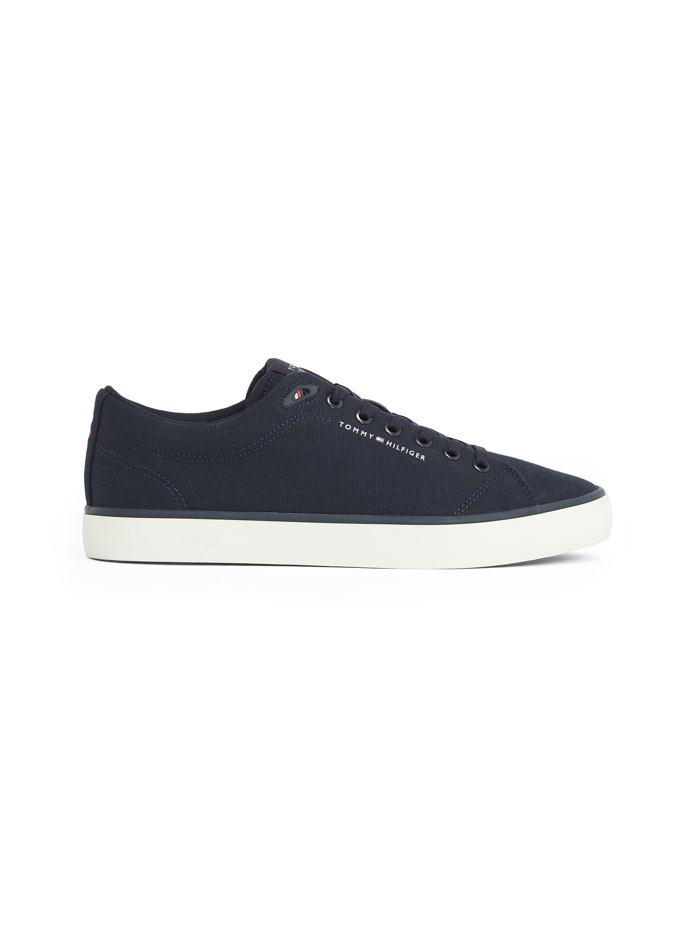 Tommy Hilfiger Sneaker »TH HI VULC LOW CORE CANVAS«, Freizeitschuh, Halbschuh, Schnürer mit weich gepolstertem Schaftrand