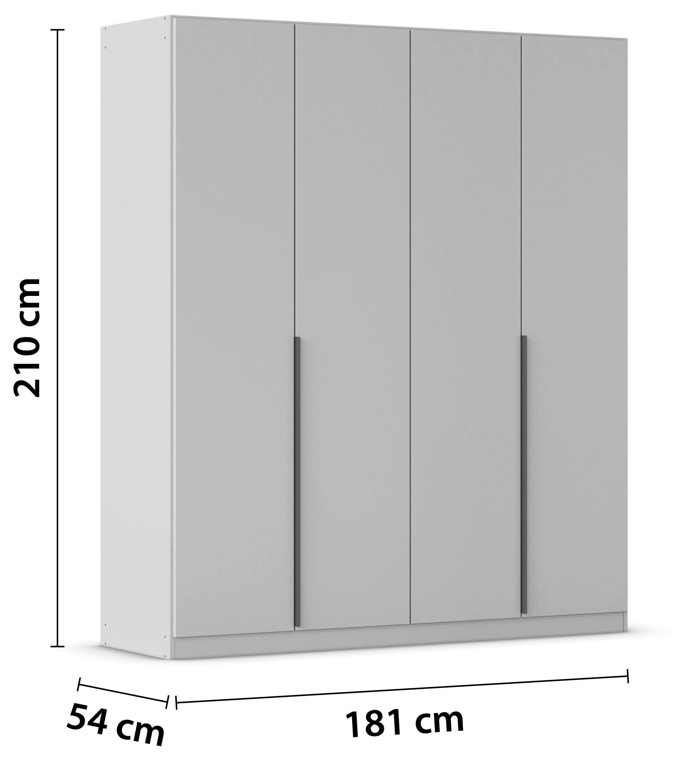 rauch Drehtürenschrank »Kleiderschrank Schrank Garderobe AGORDO TOPSELLER Schlafzimmer«, (in zwei Griff-Farben mit Dekor- oder Hochglanzfront), durchdachte Innenausstattung, in 6 Breiten und 2 Höhen MADE IN GERMANY