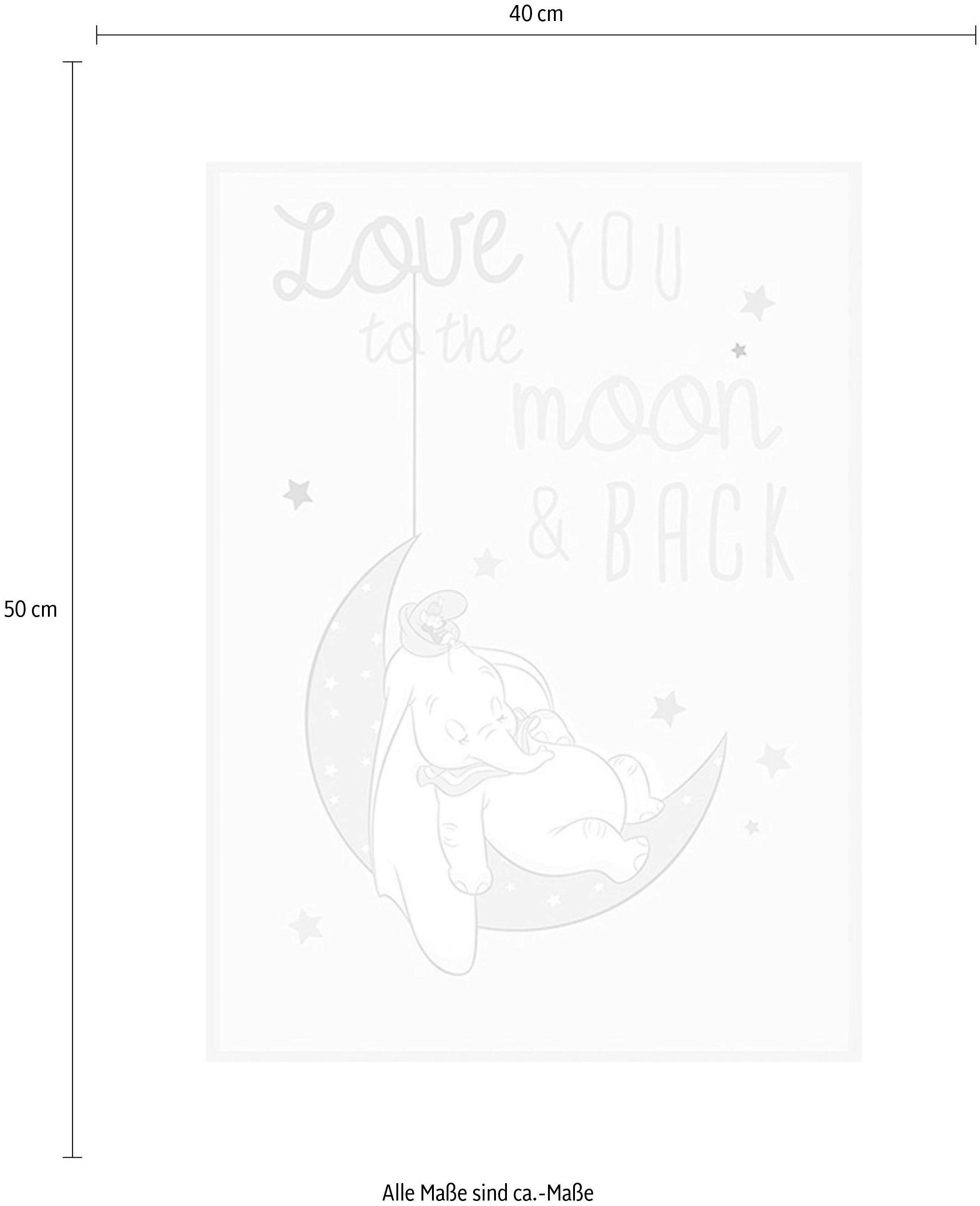 Komar Bild »Dumbo Moon«, Disney, (1 St.), Wandbild zur Dekoration im Kinderzimmer - ohne Rahmen