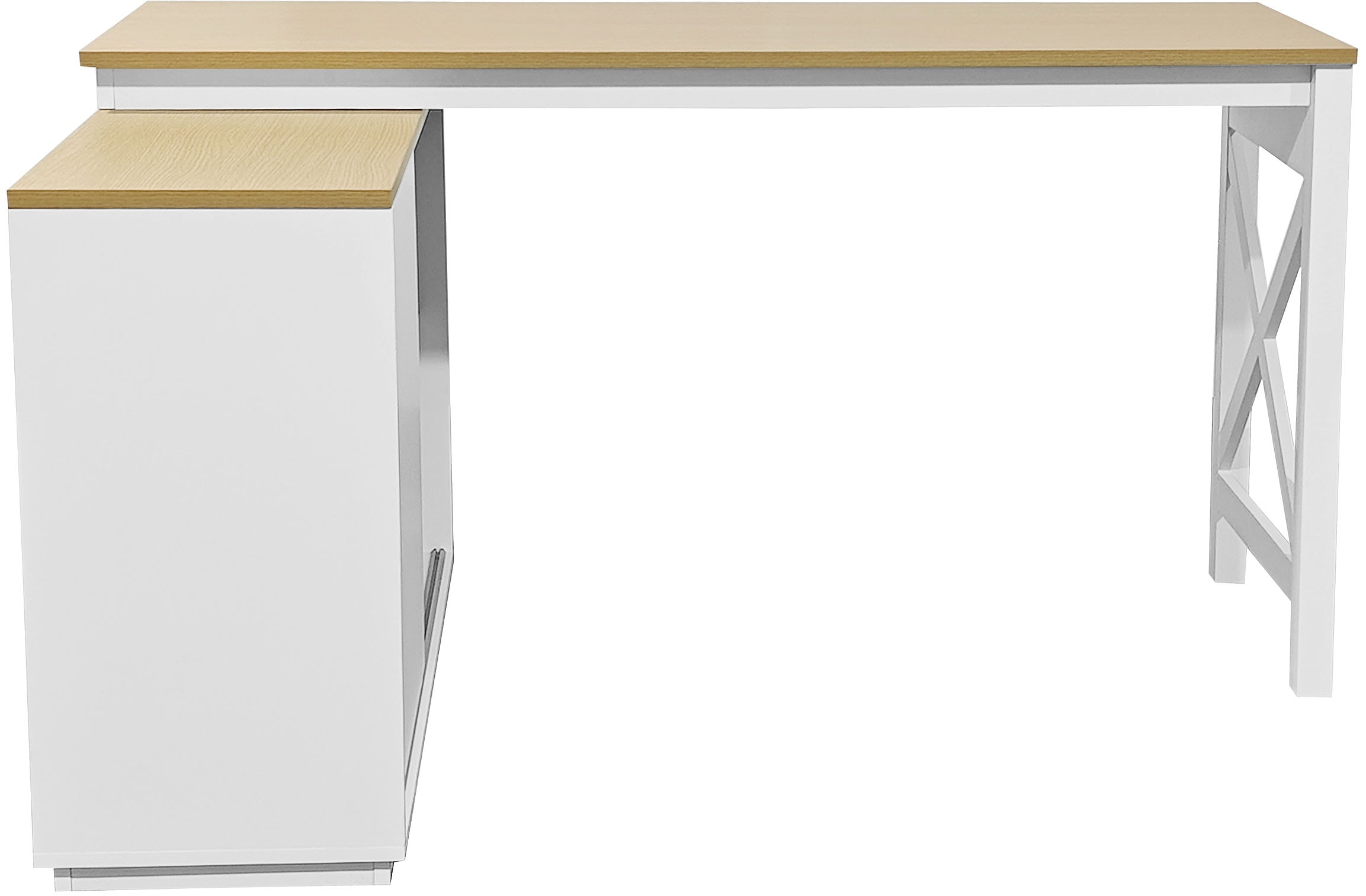 OTTO home Eckschreibtisch »SILBA« viel Stauraum, mit Schiebetür, Breite: 100 cm