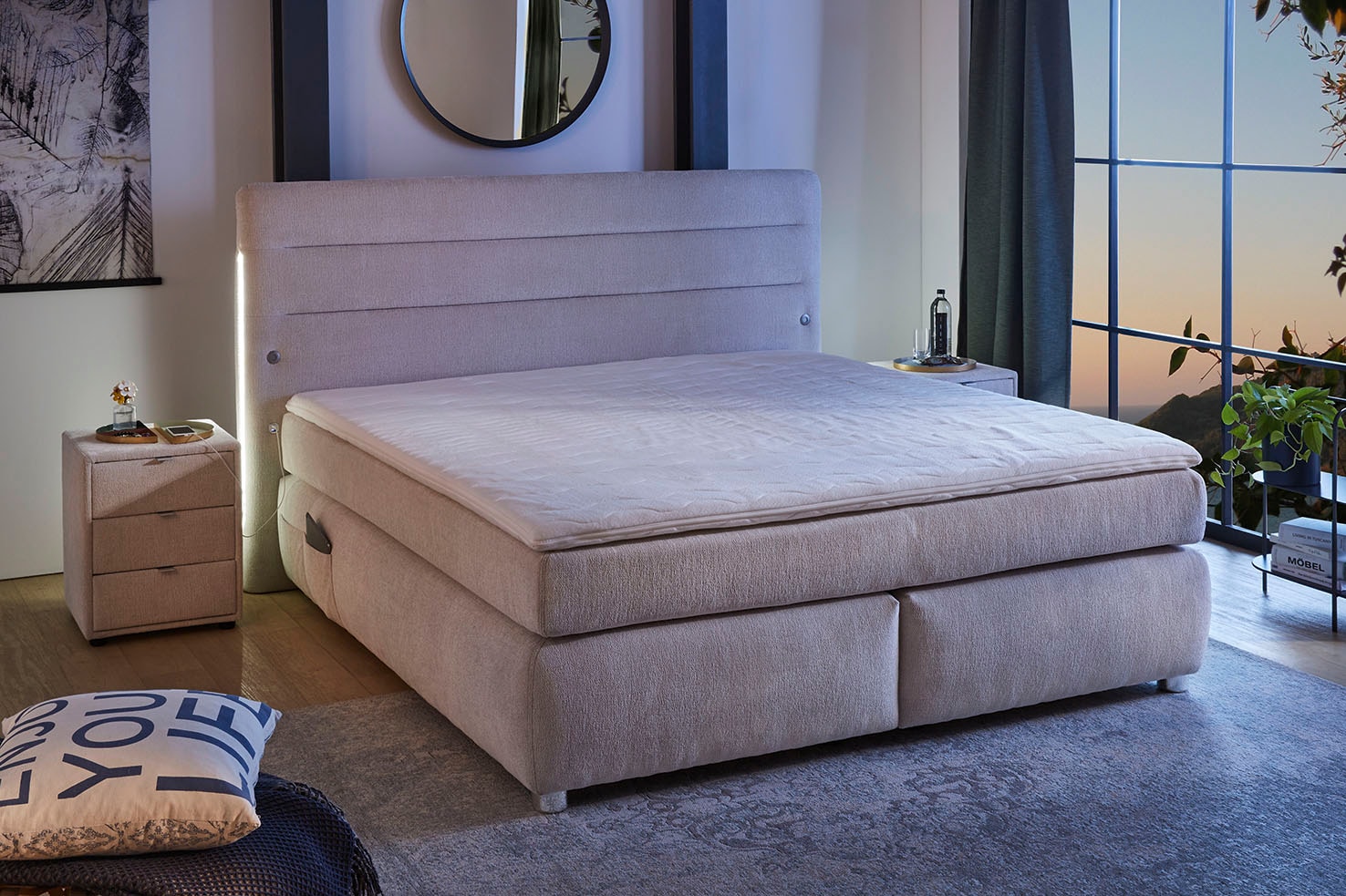 Jockenhöfer Gruppe Boxspringbett "Livia", inklusive LED-Beleuchtung, 4x USB günstig online kaufen