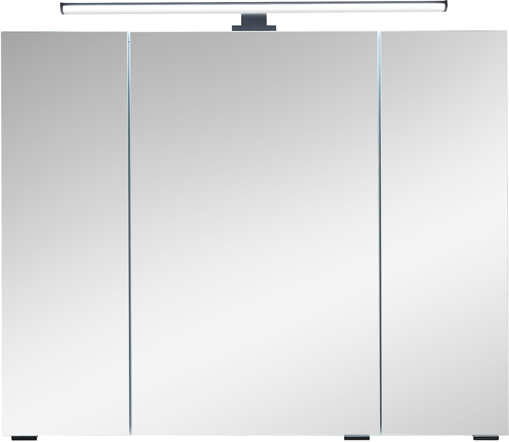 Saphir Badezimmerspiegelschrank »Quickset 500, 3 Türen, 80cm breit, LED-Aufsatzleuchte«