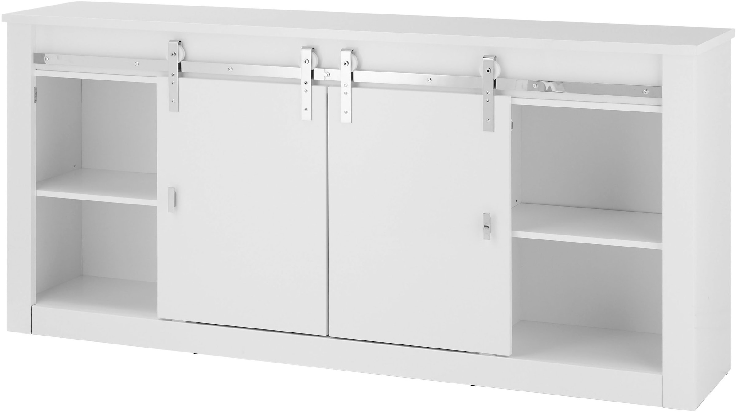 Home affaire Sideboard »Daytona, moderner Schrank, zeitlose Kommode, 201 cm breit« mit Schiebetürenbeschlag in Chrom-Optik, ausreichend Stauraum