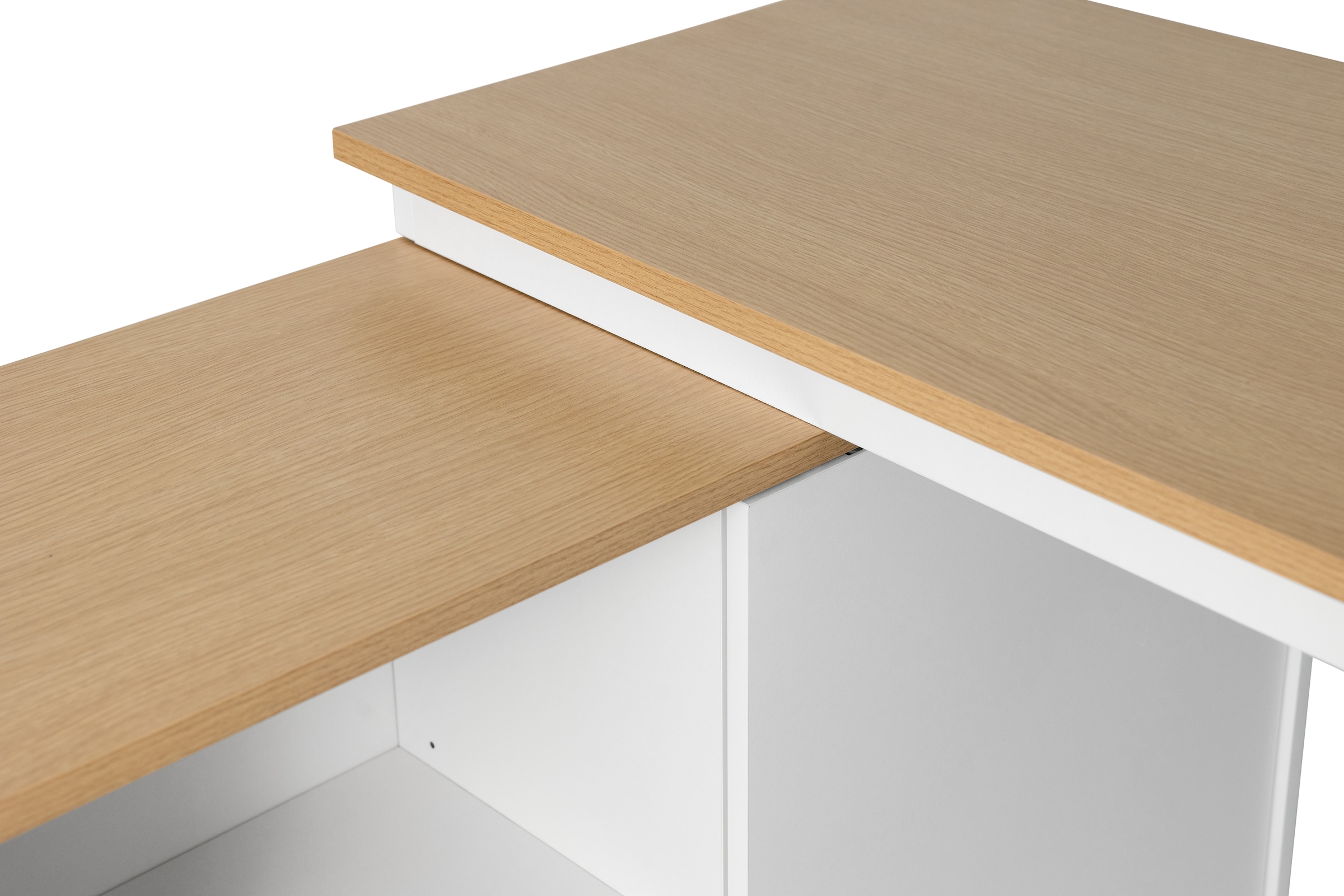 OTTO home Eckschreibtisch »SILBA« viel Stauraum, mit Schiebetür, Breite: 100 cm