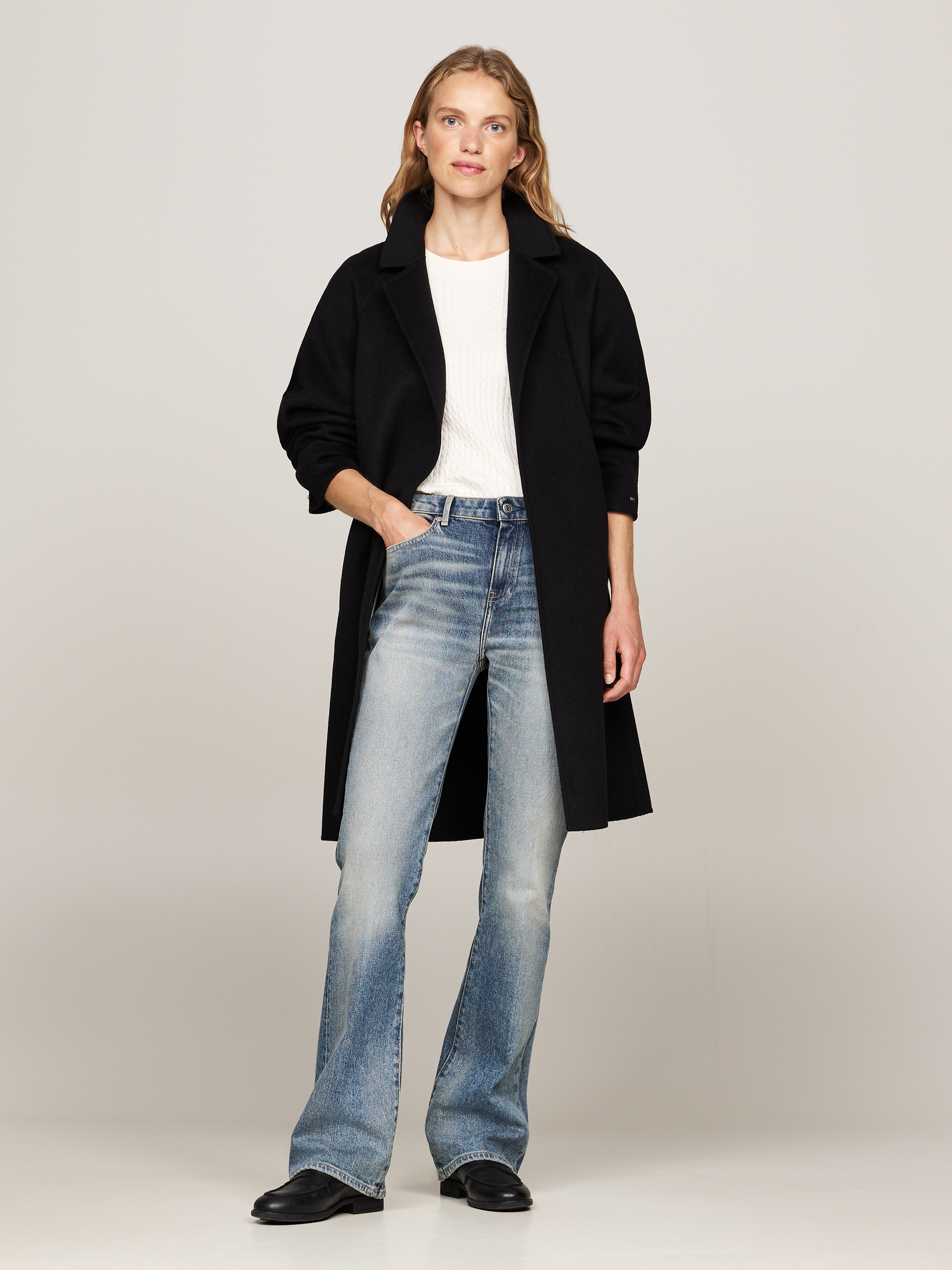 Kurzmantel »REG DF WOOL BELTED COAT«, mit Gürtel