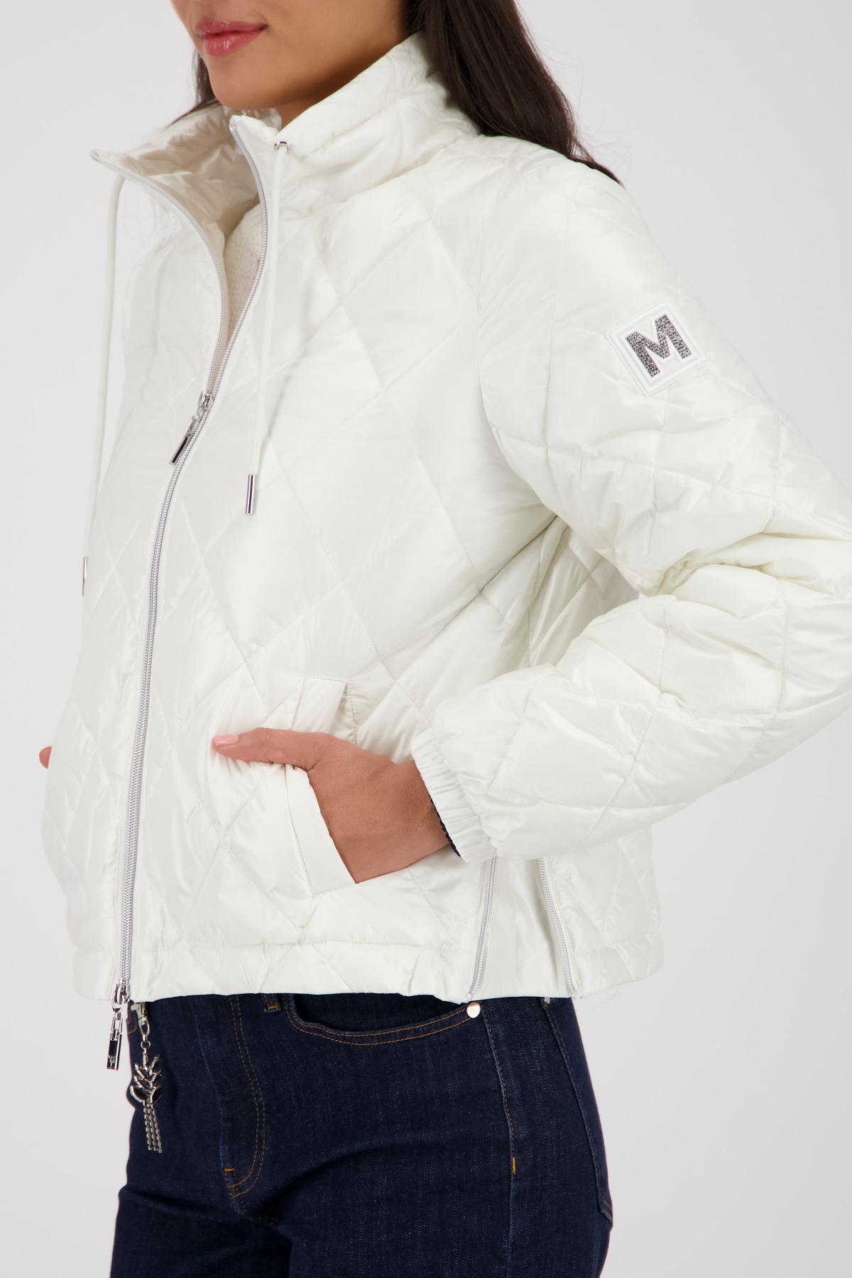 Monari Steppjacke Stehkragen, Regular Fit, Seitenschlitze mit Reißverschluss