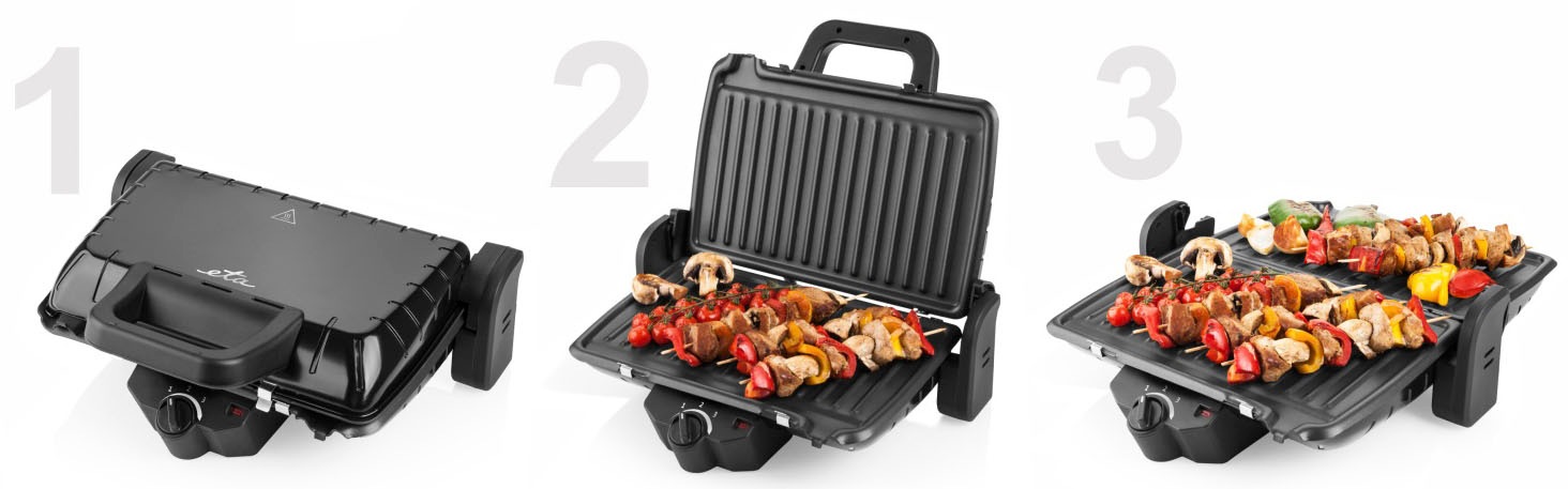 eta Kontaktgrill »Livero, ETA415590000«, 1600 W, mit 1600 Watt und Metallverarbeitung