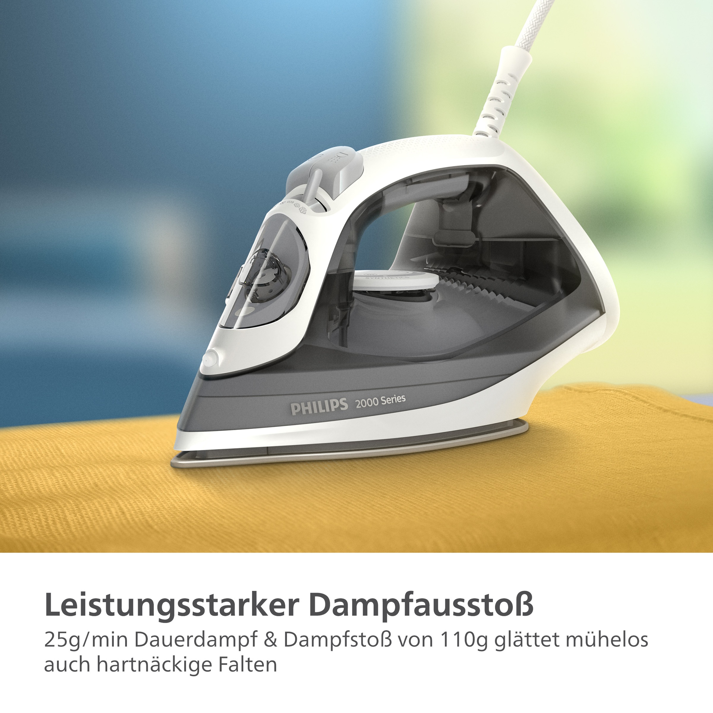 Philips Dampfbügeleisen »DST2020/80 2000 Series«, 2000 W, Keramikbügelsohle, mit 250 ml Wassertank und 110 g Dampfstoß