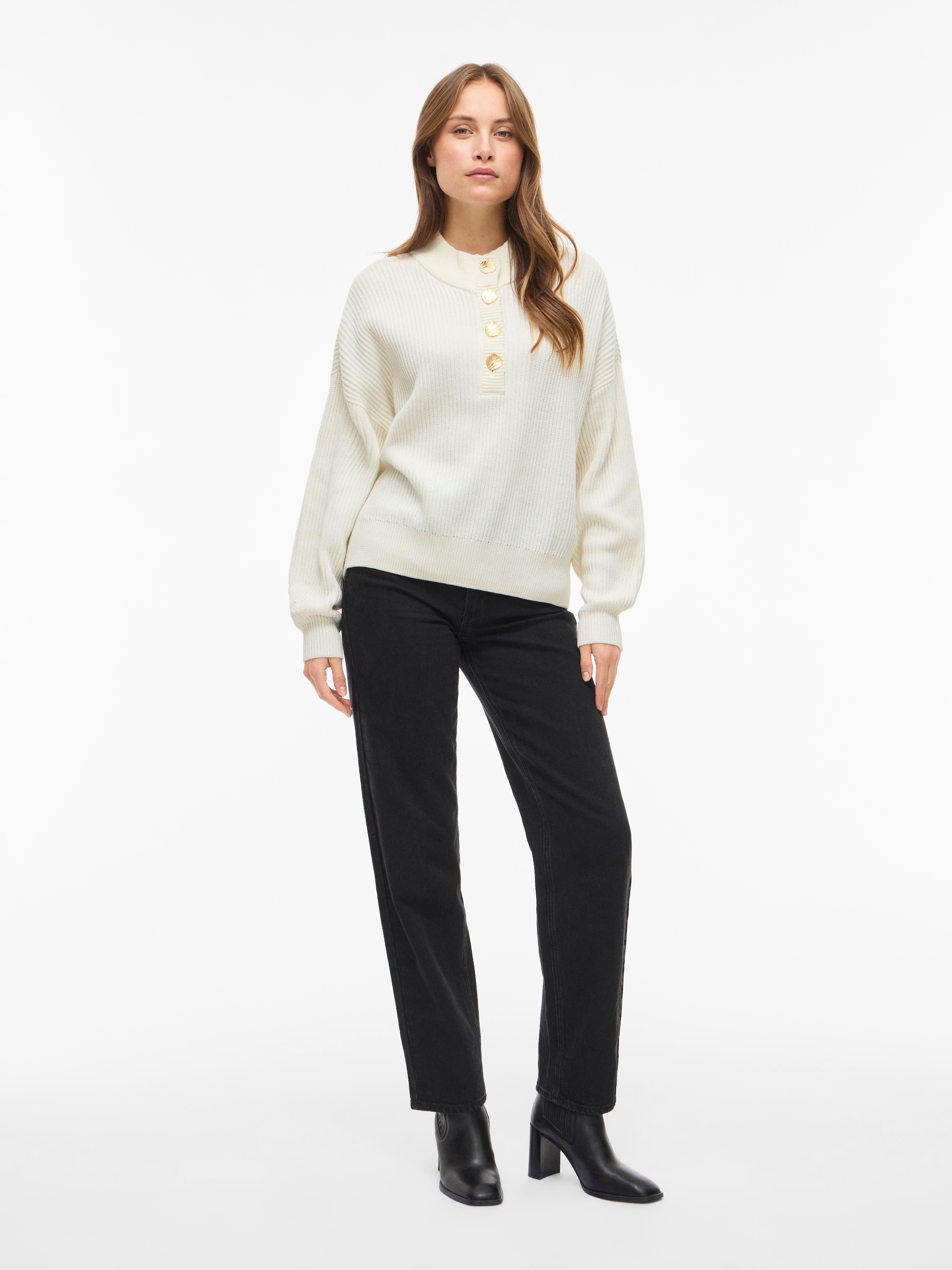 Vila Stehkragenpullover »VICHING CREW NECK L/S KNIT TOP - NOOS«
