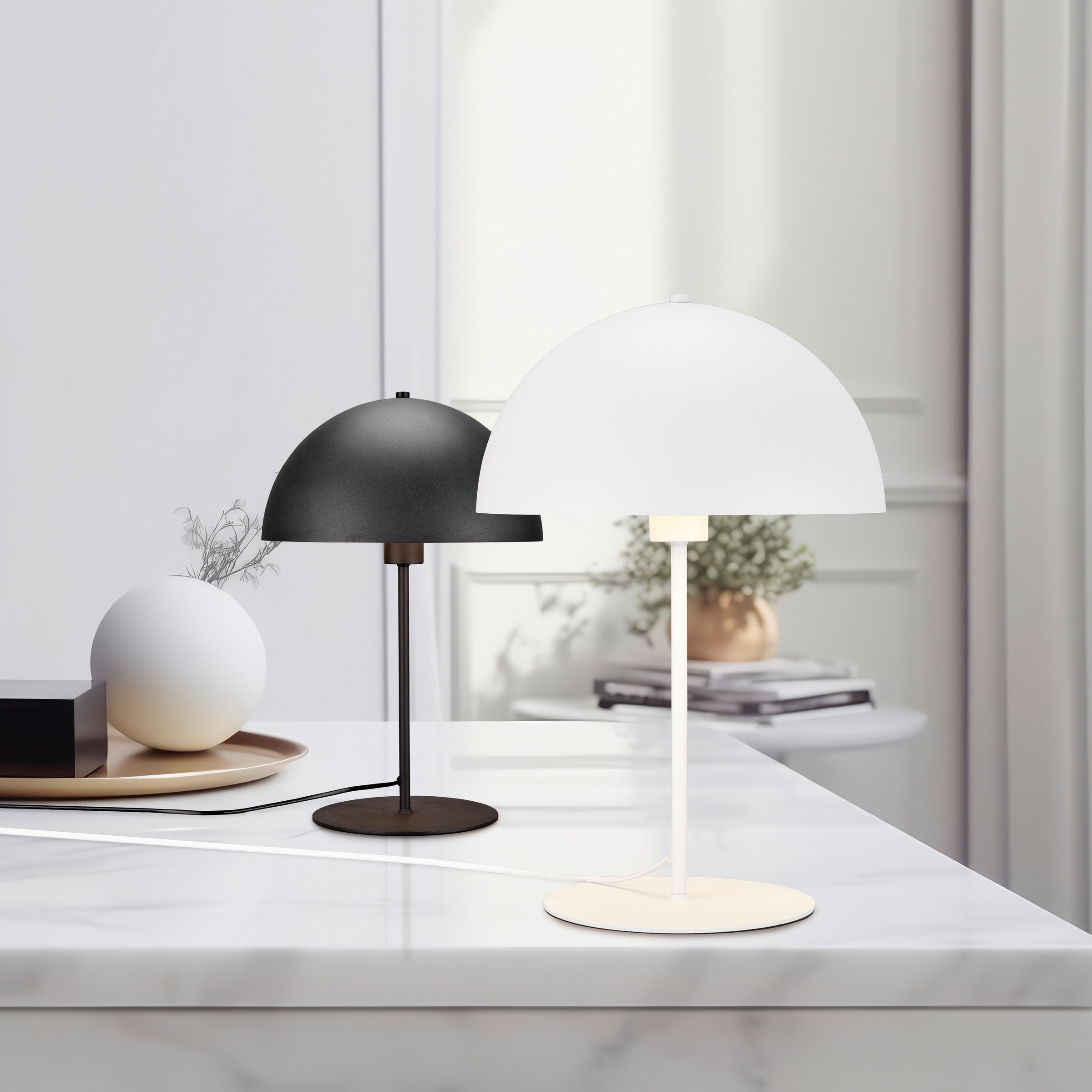 Leonique Schreibtischlampe »MANON, Tischlampe Pilzform Höhe 31cm Ø 20cm, ex günstig online kaufen