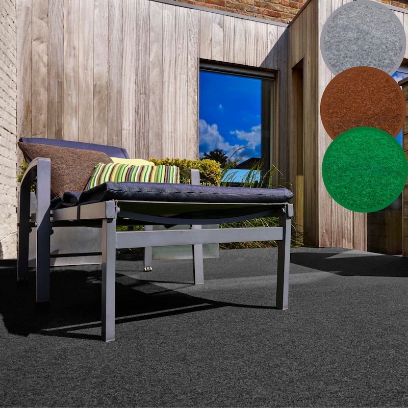 ANDIAMO Kunstrasen »Edinburgh, Made in Netherlands« rechteckig 4 mm Höhe aus Nadelfilz, mit Drainagenoppen, für Balkon, Terasse, Wintergarten...