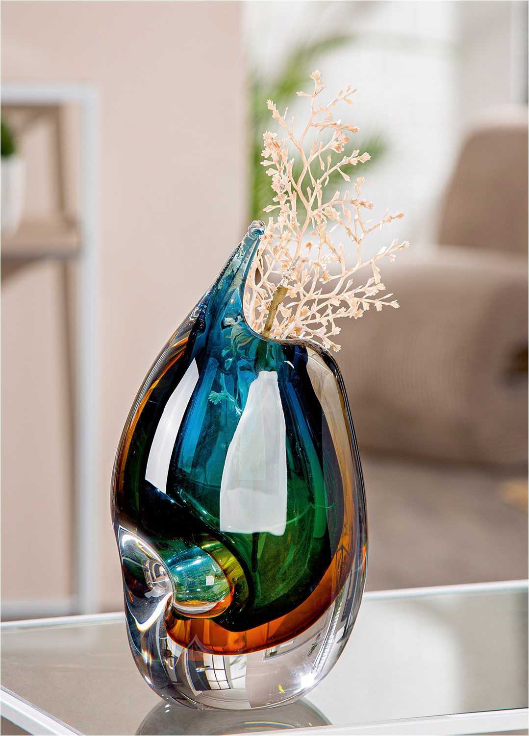 GILDE Tischvase »Vase Dario mehrfarbig H. 23,5 cm« Vase, Glas, modern, zeitlos, Tischdeko, Bodenvase, Geschenkidee