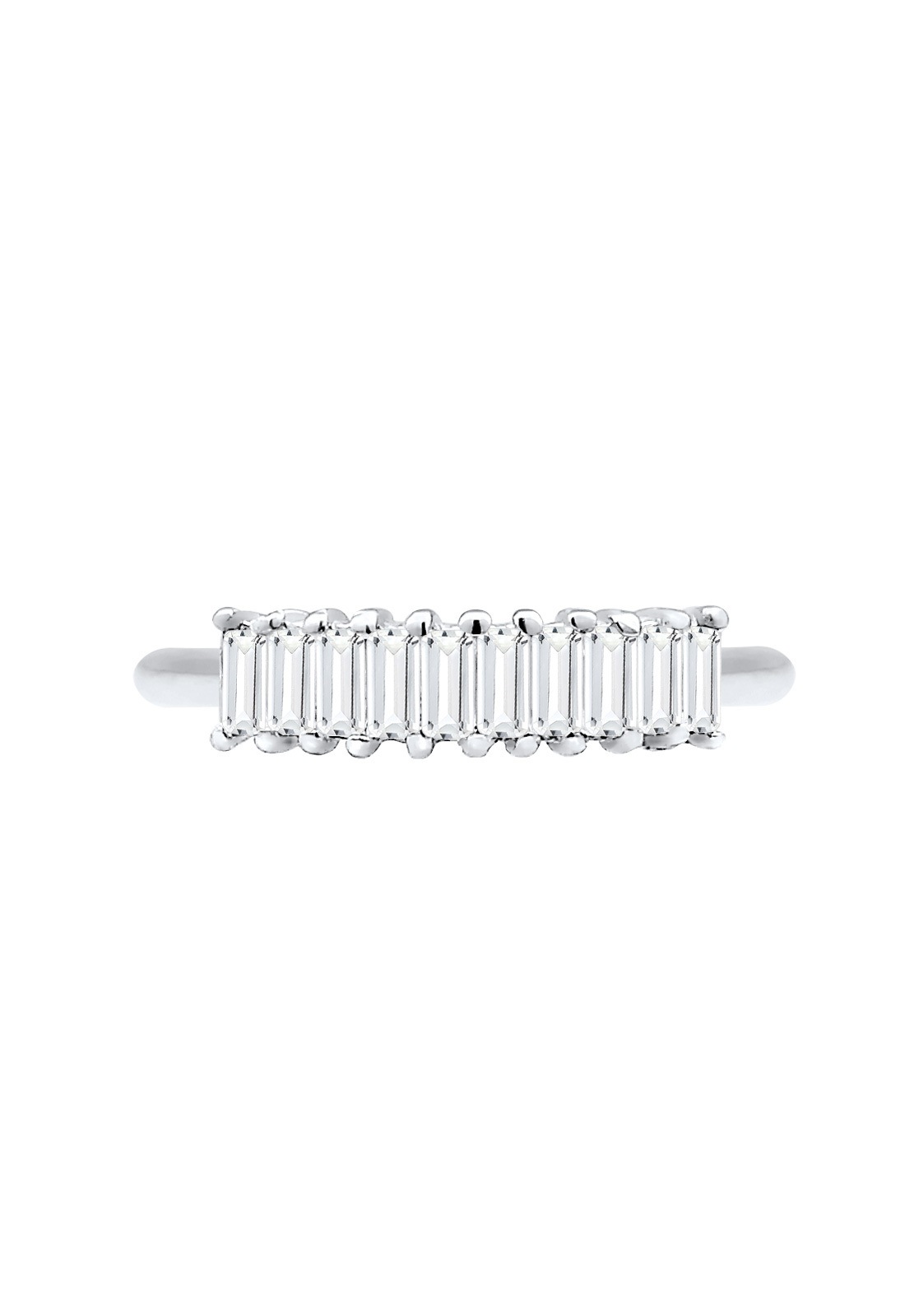 Elli Premium Fingerring »Bandring Geo Rechteck Topas Edelstein 925er Silber«