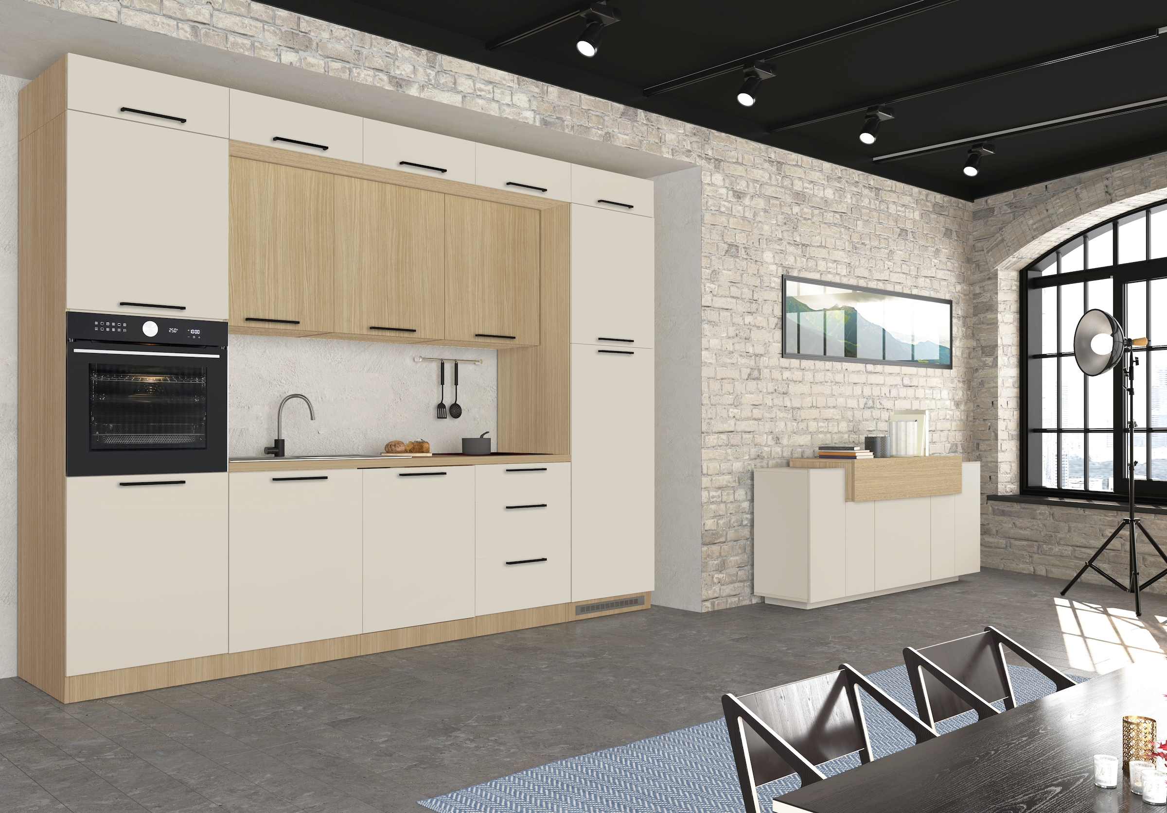 KOCHSTATION Aufsatzschrank »Luna, Hängeschrank, Küchenhängeschrank, Made in Italy« B/T/H: 60×60×20 cm, zusätzlicher Stauraum über der Arbeitsfläche