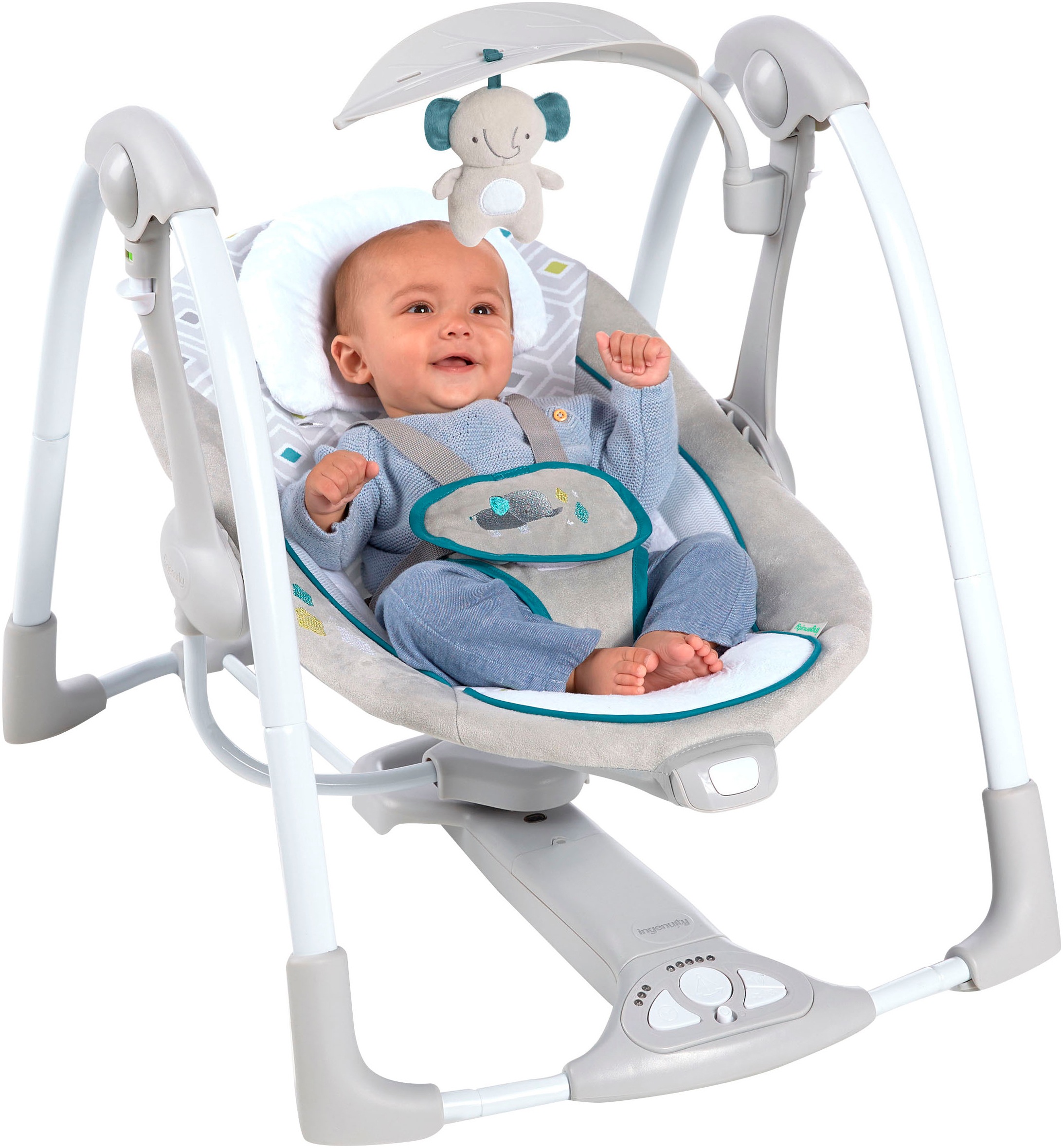 ingenuity Babyschaukel »ConvertMe Swing-2-Seat Portable Swing - Nash«, mit automatischer Schaukelfunktion und Sound-Effekt