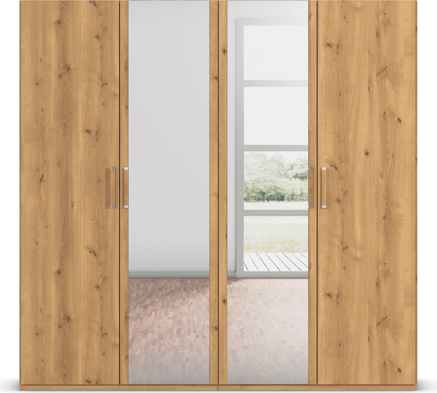rauch Drehtürenschrank »Kleiderschrank Schrank Garderobe Schlafzimmerschrank EVELYN«, (in 2 Höhen 197 oder 210 cm erhältlich), in elegantem Stil, viel Stauraum 3 Breiten und 2 Höhen MADE IN GERMANY