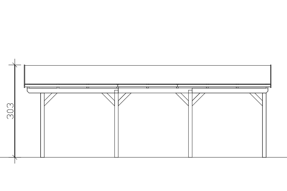 Skanholz Einzelcarport »Fichtelberg«, Leimholz-Nordisches Fichtenholz, braun, mit schwarzen Schindeln