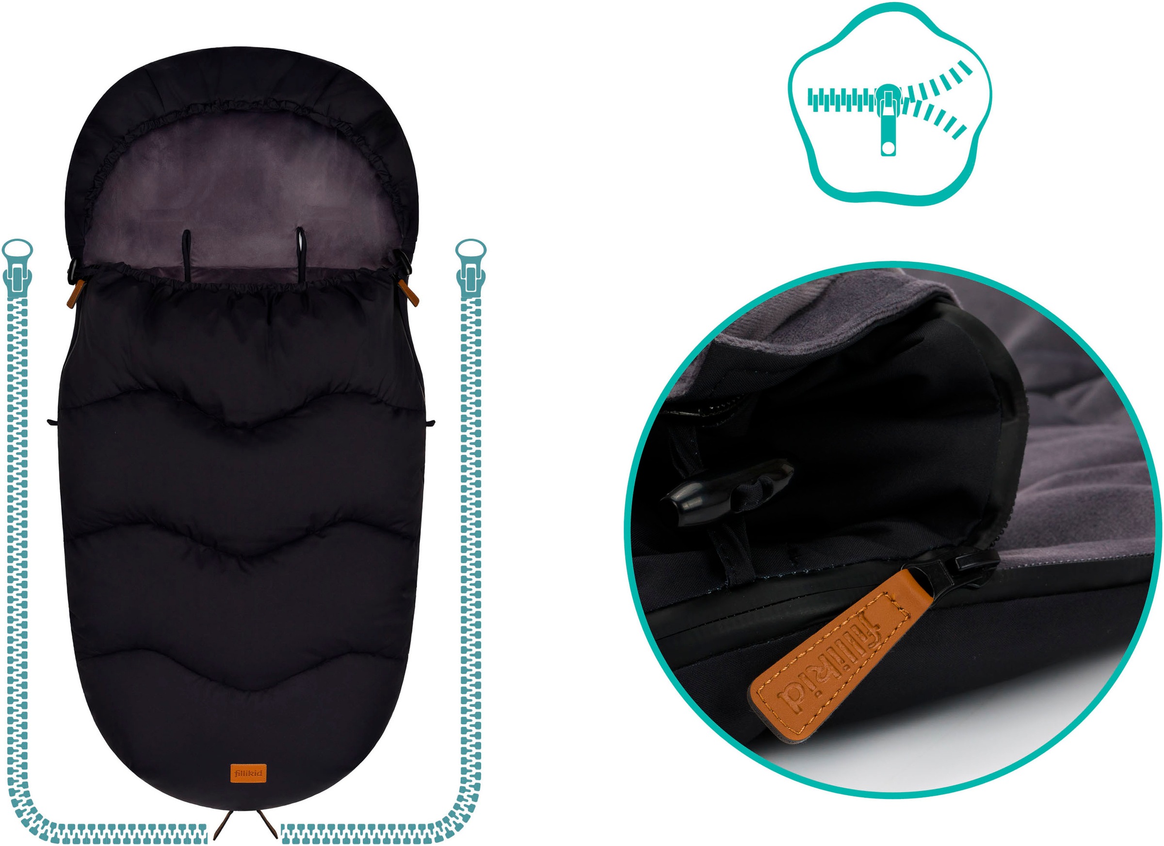Fillikid Fußsack »Ogre Winterfußsack, schwarz«