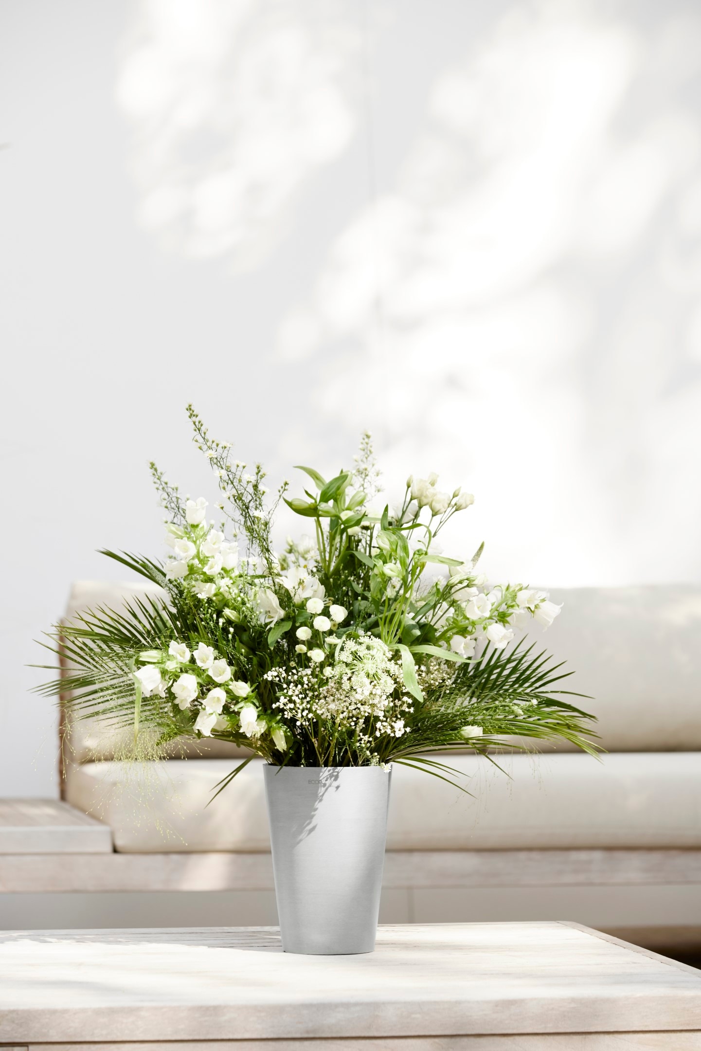 ECOPOTS Blumentopf »Pisa 17,5 Weißgrau« für den Innenbereich