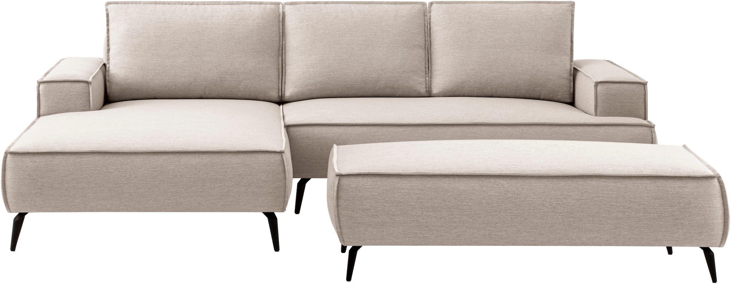 andas Sitzgruppe »TVINNU, Polsterecke L-Form, Schlaffunktion, mit Hocker« Set, 2 Stk. tlg. Set, stellbar zum Schlafsofa (Krokodilverbinder)