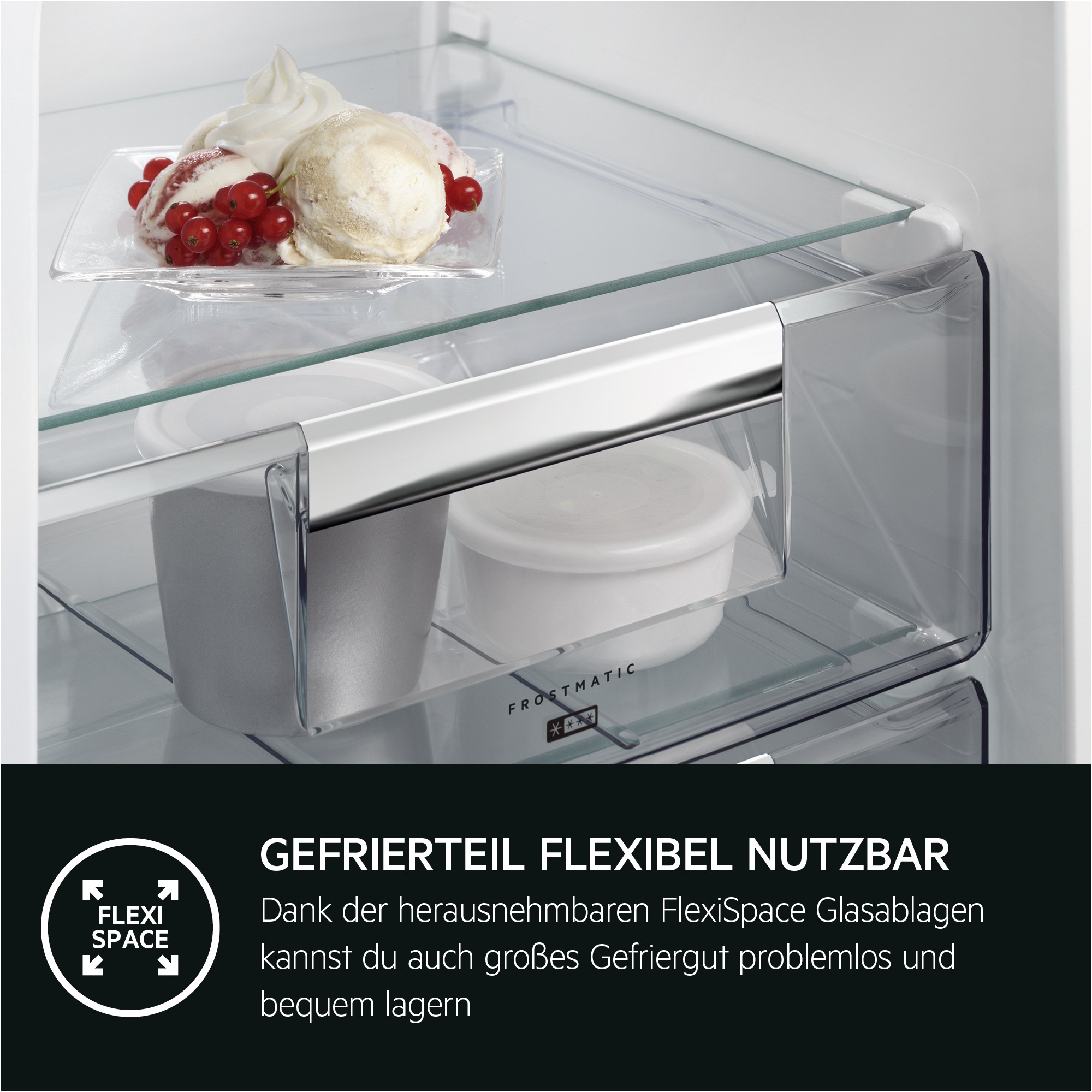 AEG Einbaukühlgefrierkombination 5000 »TSC5S183DF«, LowFrost: Erheblich weniger Eisbildung
