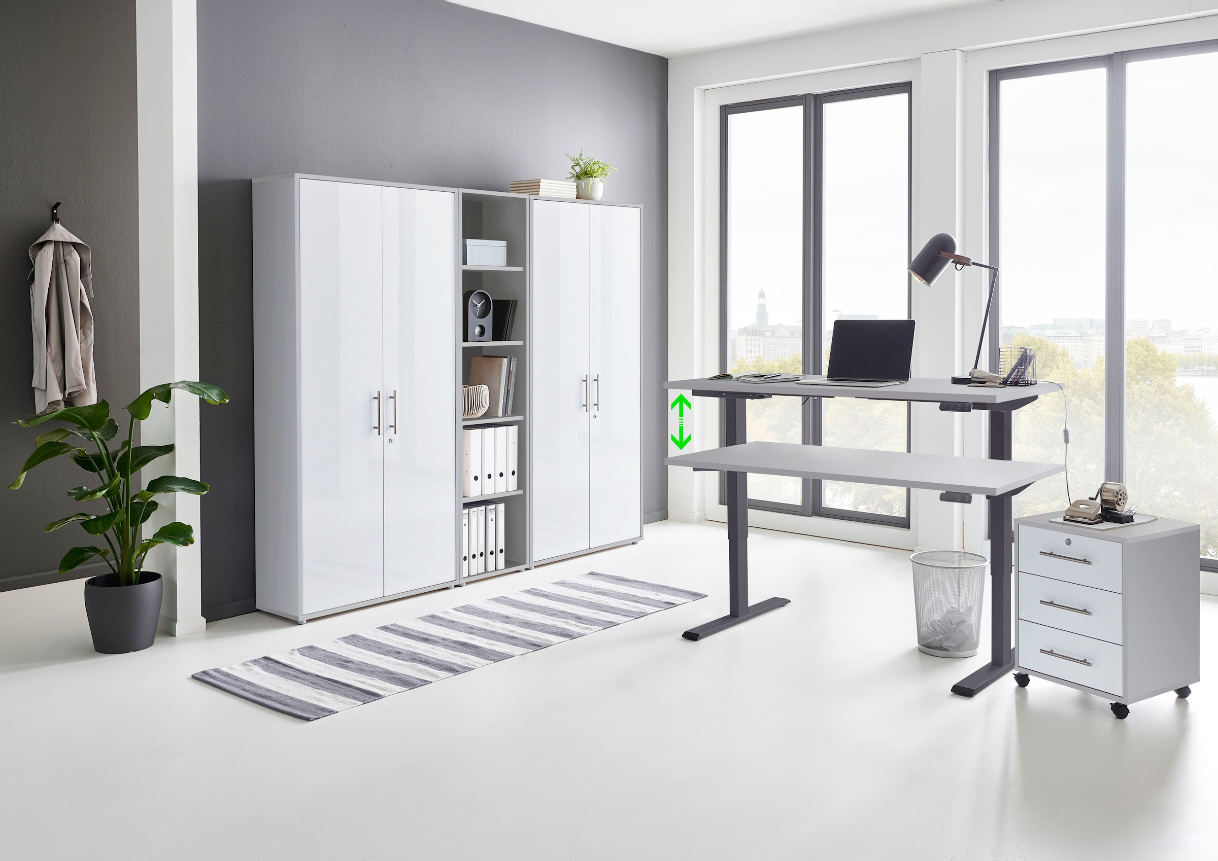 BMG Möbel Büromöbel-Set »Tabor«, (Set, 5 tlg.), mit elektrisch höhenverstel günstig online kaufen