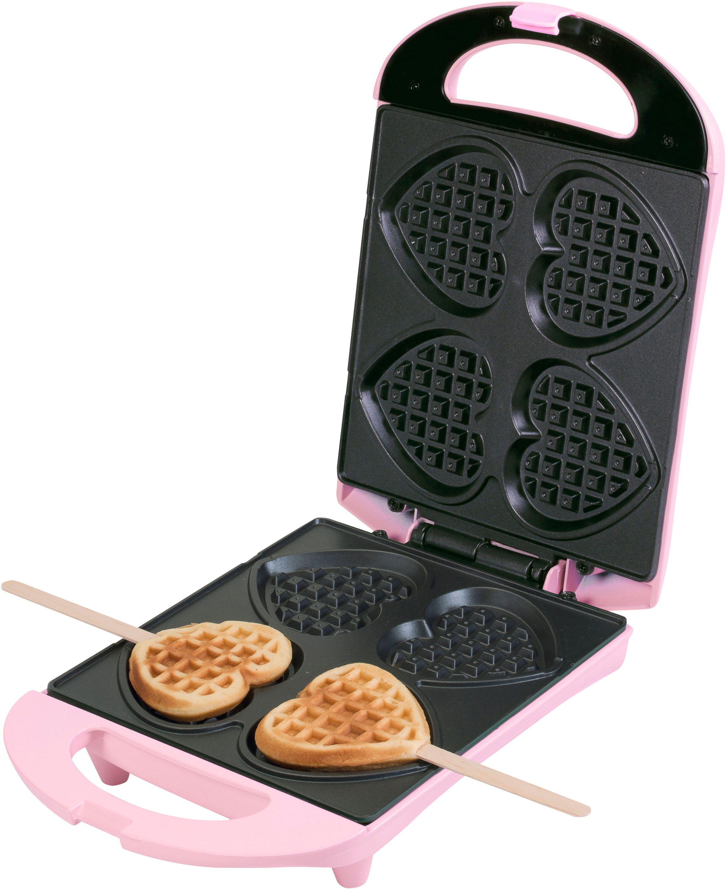 bestron Waffeleisen »DSW271 für Herzwaffeln am Stiel«, 780 W, für Herzwaffeln am Stiel, Retro Design