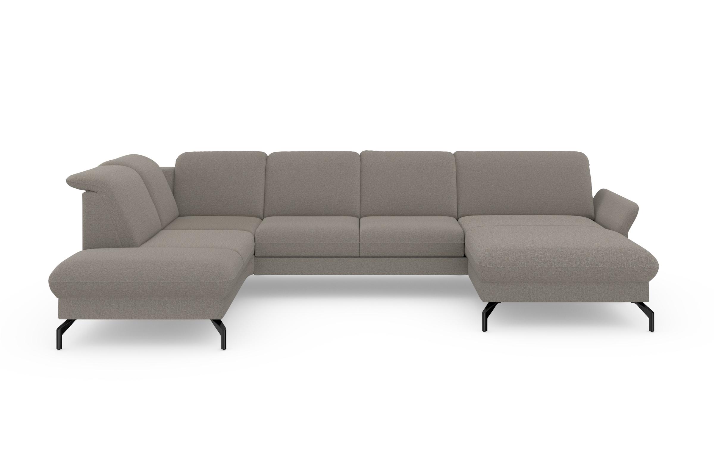 sit&more Wohnlandschaft »Fashion U-Form«, wahlweise mit Kopfteilverstellung, Vorziehsitz, motorisch, Metallfüße