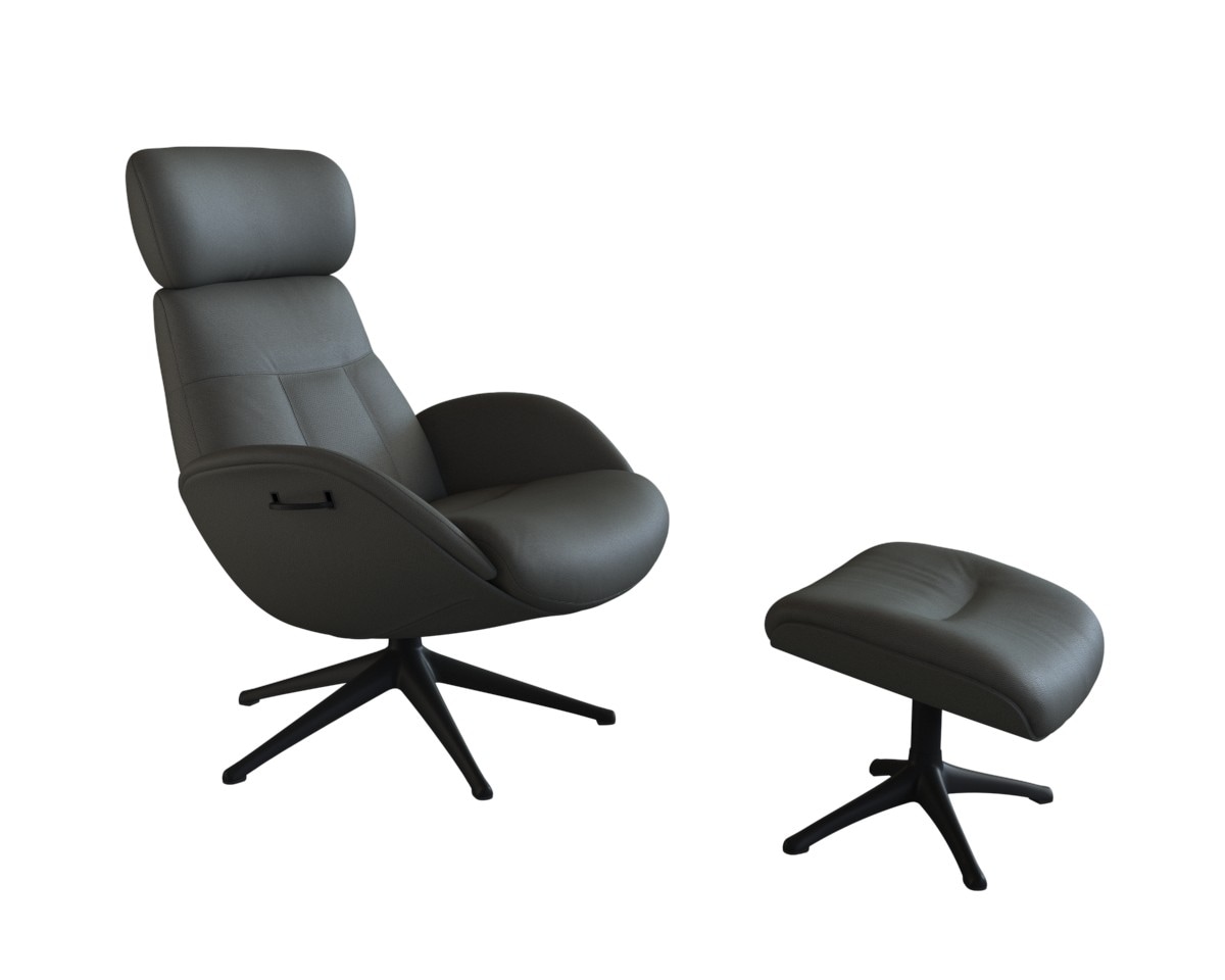 FLEXLUX Relaxsessel »Relaxchairs Elegant«, Premium Komfort, Rücken- & Kopfteilverstellung, drehbar, Fuß schwarz
